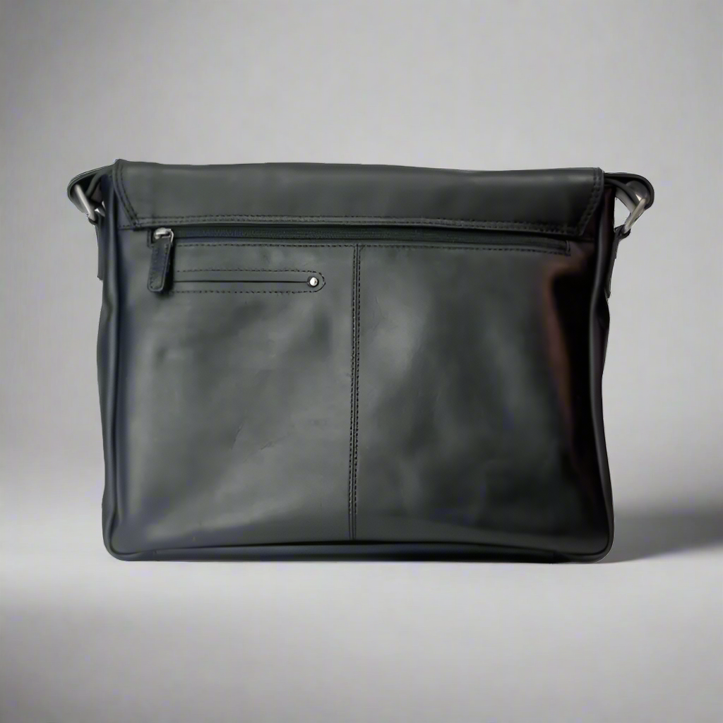 Durable Leather Messenger Bag for Men & Women - Waterproof & Spacious Crossbody Bag for Work, Travel & Everyday Use