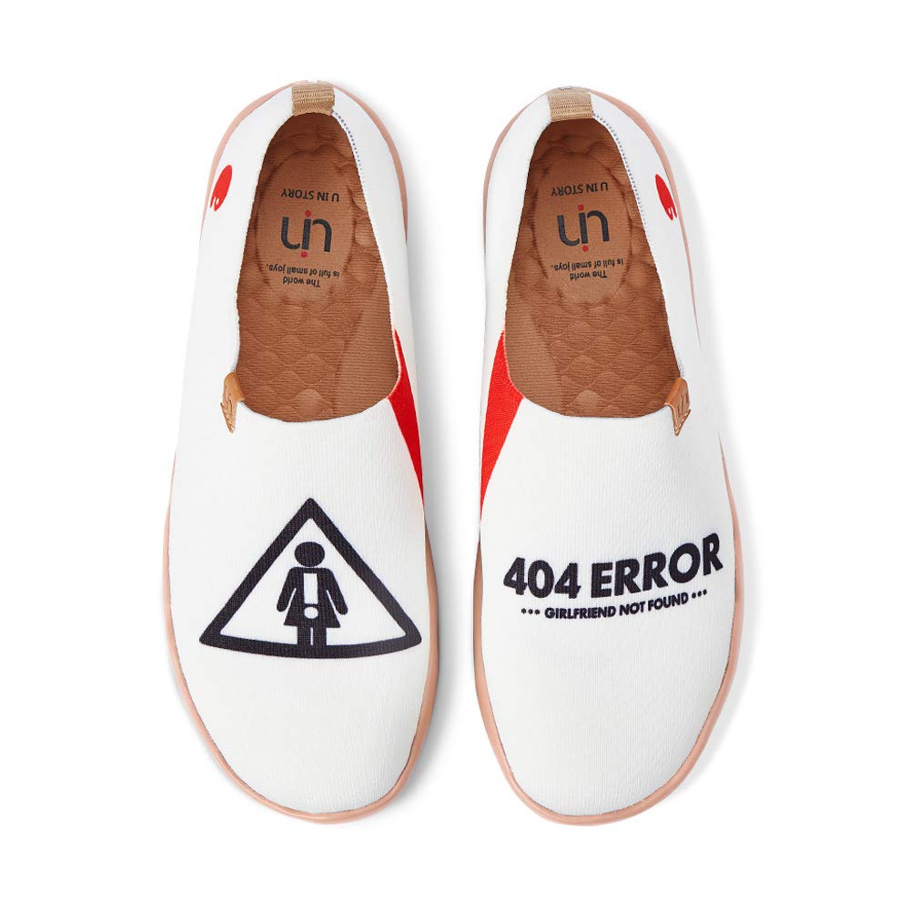 UIN Men's Lightweight Knitted Loafers - Slip On Casual Sneakers with Artistic 404 Error Design - Perfect for Walking, Travel & Everyday Wear