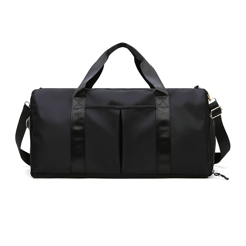High Capacity Foldable Travel Duffel Bag - Waterproof Lightweight Carry-on Luggage for Men & Women | Perfect for Gym, Sports, Weekend Getaways, Shopping & Holiday Travel (Black)
