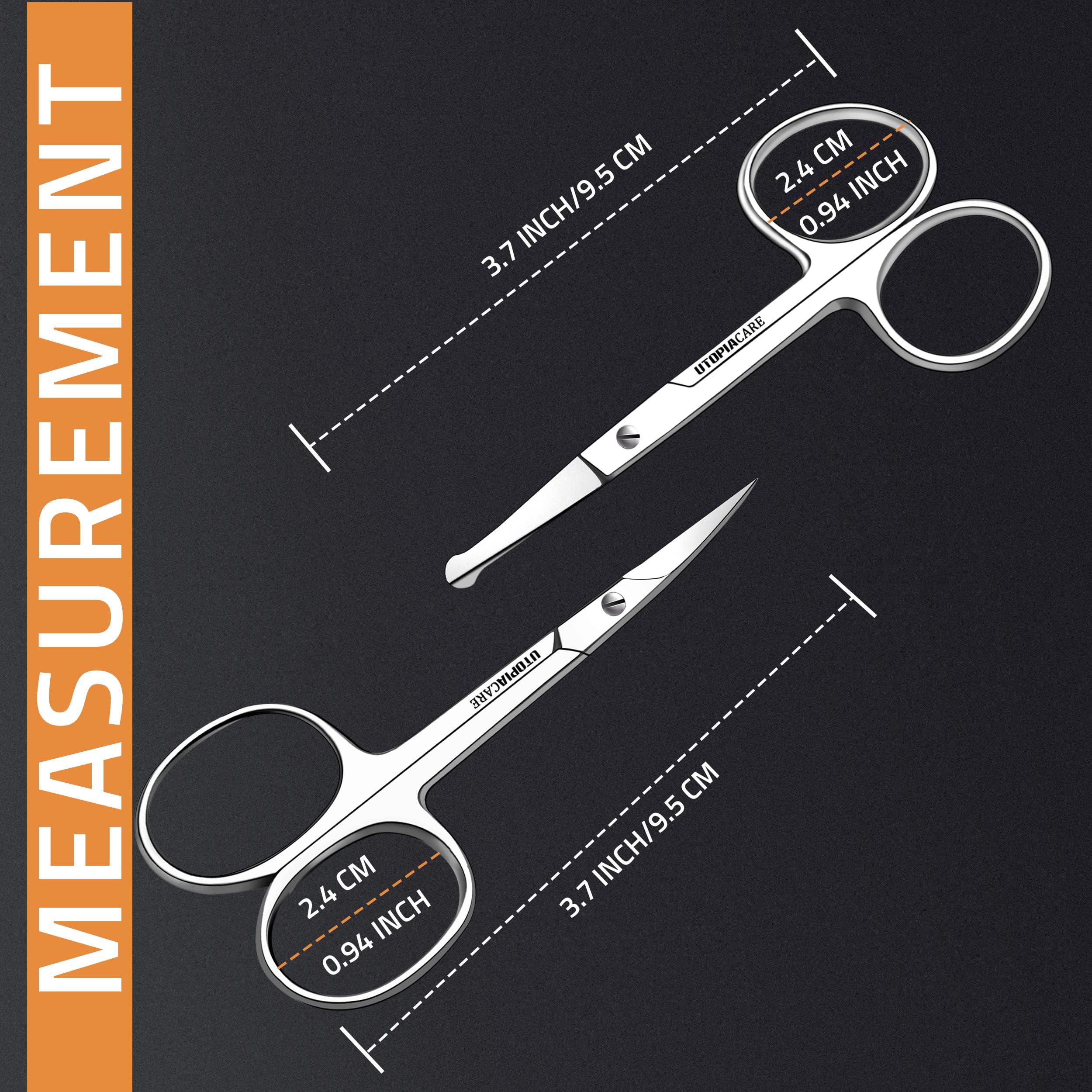 Talora Care Professional Curved & Rounded Facial Hair Scissors for Men - Premium Mustache & Beard Trimming Scissors Set of 2 - Perfect for Grooming, Styling & Precision Hair Cutting at Home or Salon