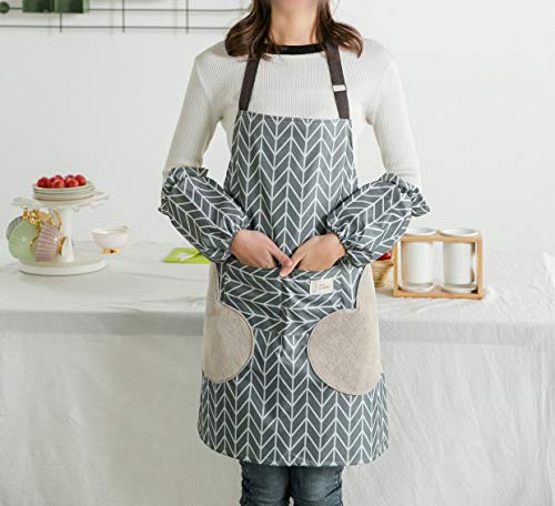 Waterproof Kitchen Apron for Women with Pockets - Cooking & Baking