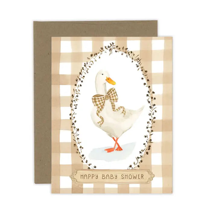 ALMEIDA ILLUSTRATIONS Happy Baby Shower Goose - Cute Nursery Wall Art, Gender Neutral Baby Gift for Newborn, Perfect for Baby Showers & Nursery Decor