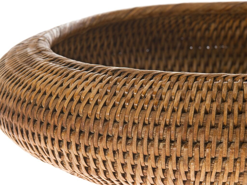 KOUBOO La Jolla Medium Honey Brown Wooden Fruit Bowl - Decorative Kitchen Countertop Display for Fruits, Vegetables, and Home Decor