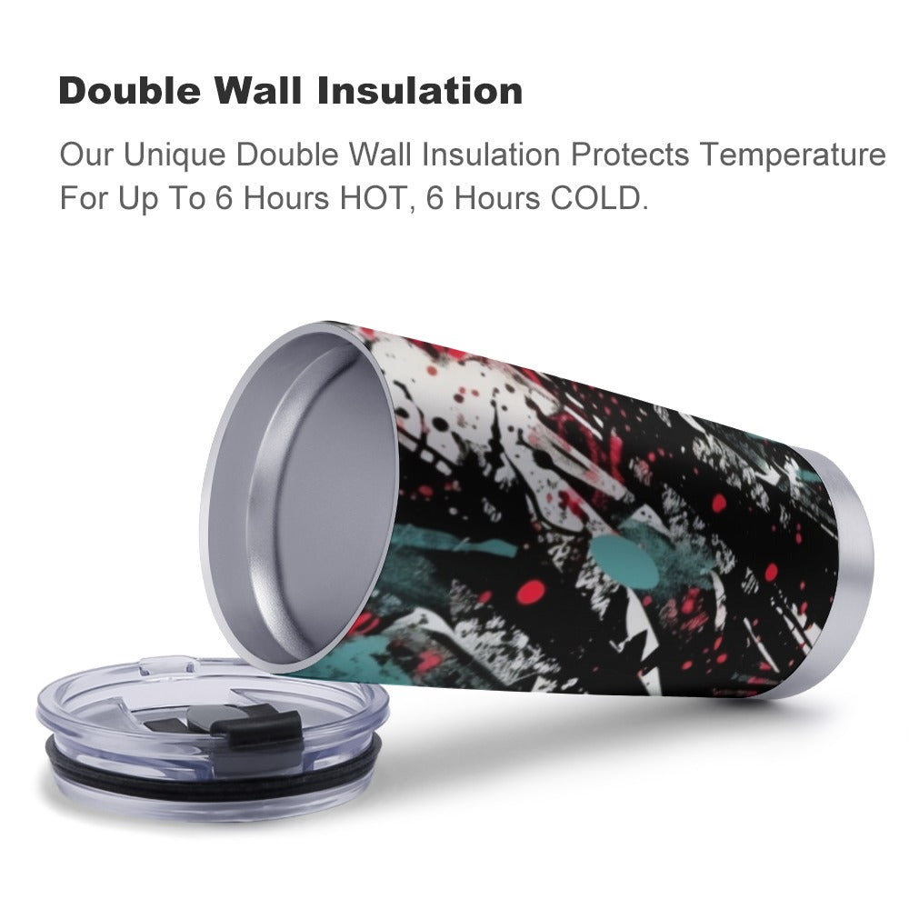 Gothic Abstract Design 20 Oz Insulated Travel Mug - Perfect for Coffee, Tea & Hot Drinks On The Go, Office, Commute & Outdoor Adventures