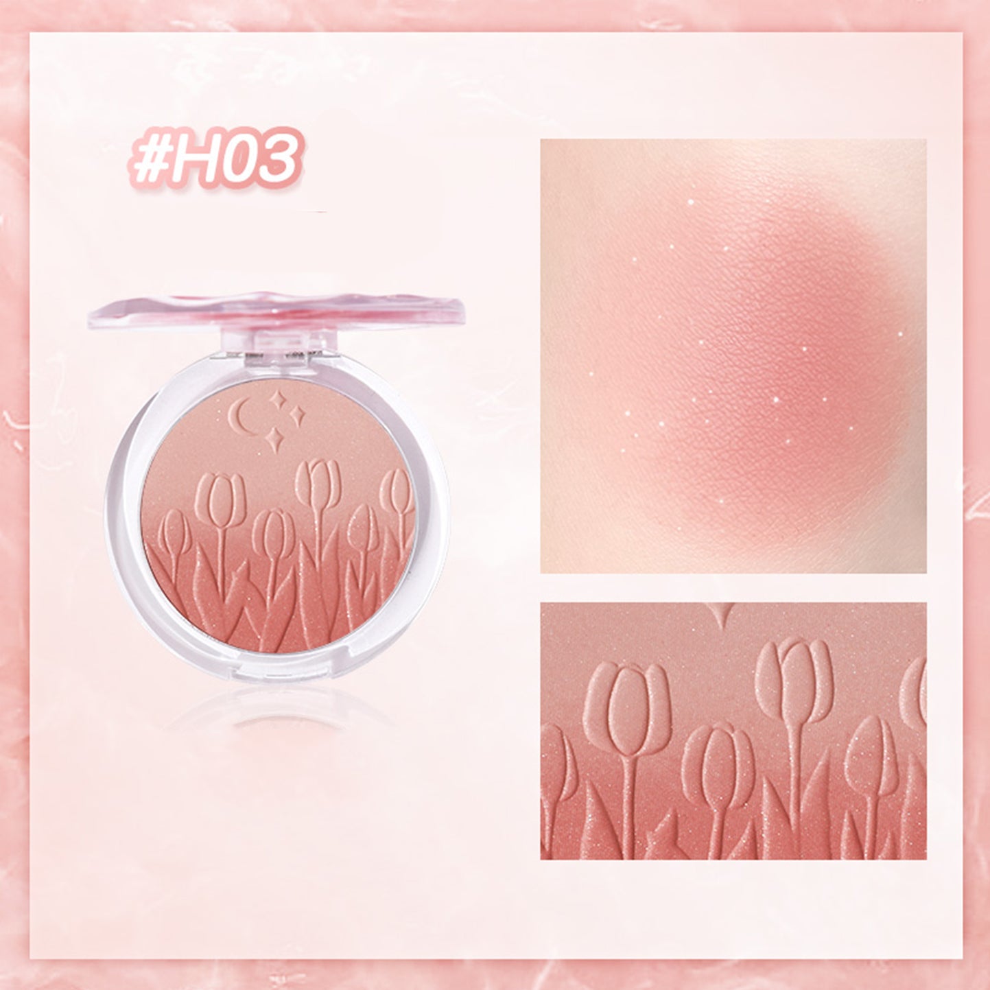 HOLD LIVE Ripple Gauze Frost Blush Palette - 6 Blendable Matte & Shimmer Shades for Cheeks & Contour | Perfect for Everyday Makeup & Special Occasions