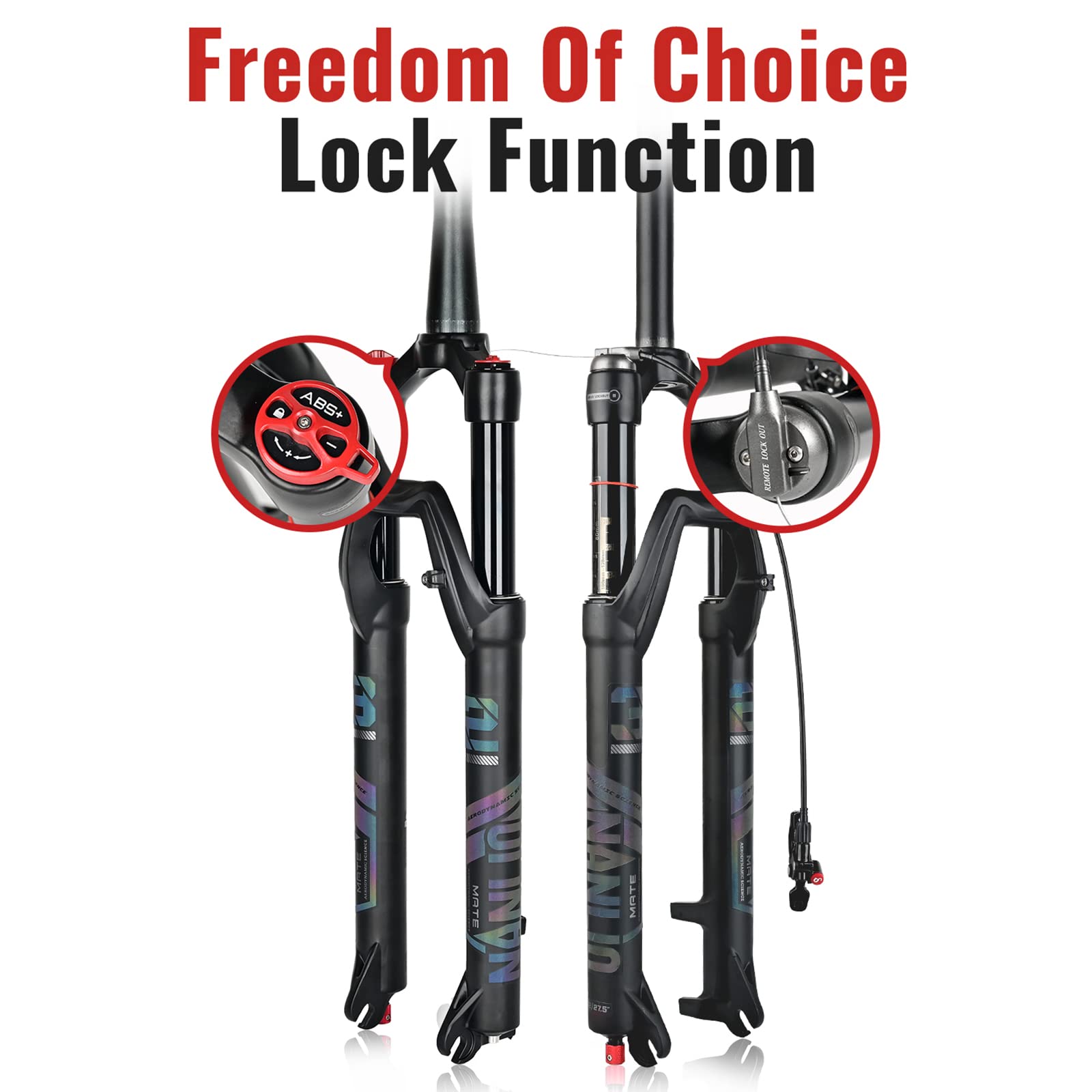 **Mate Bicycle Suspension Forks - 26/27.5/29 Inch Oil & Air MTB Forks - Rebound Adjustment, 120mm Travel - Perfect for Trail Riding & Mountain Biking**