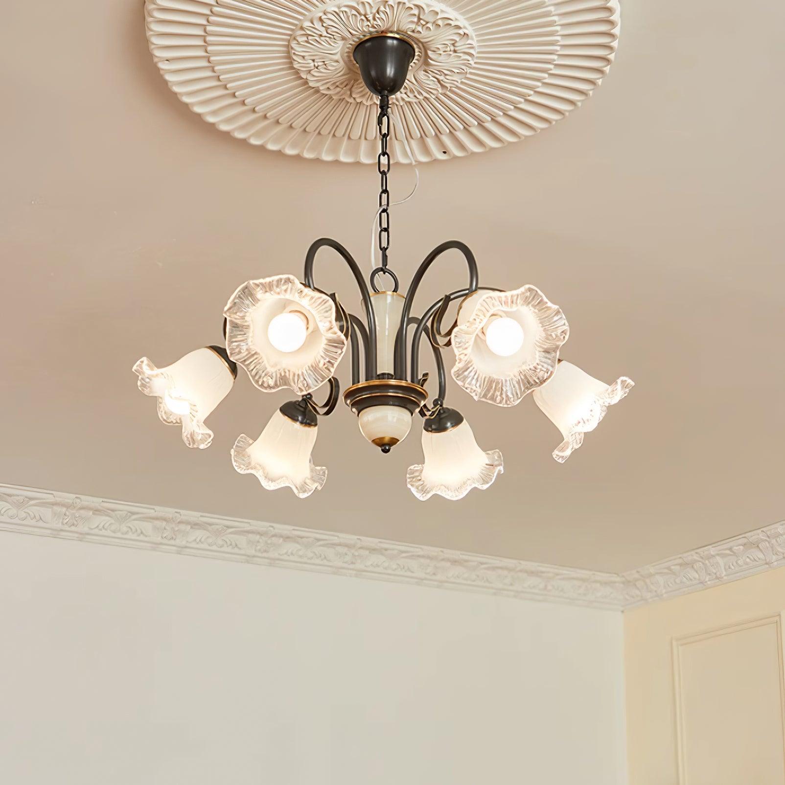 Elegant Luce Black Chandelier - Modern Crystal Ceiling Light Fixture for Dining Room, Bedroom & Living Room Decor