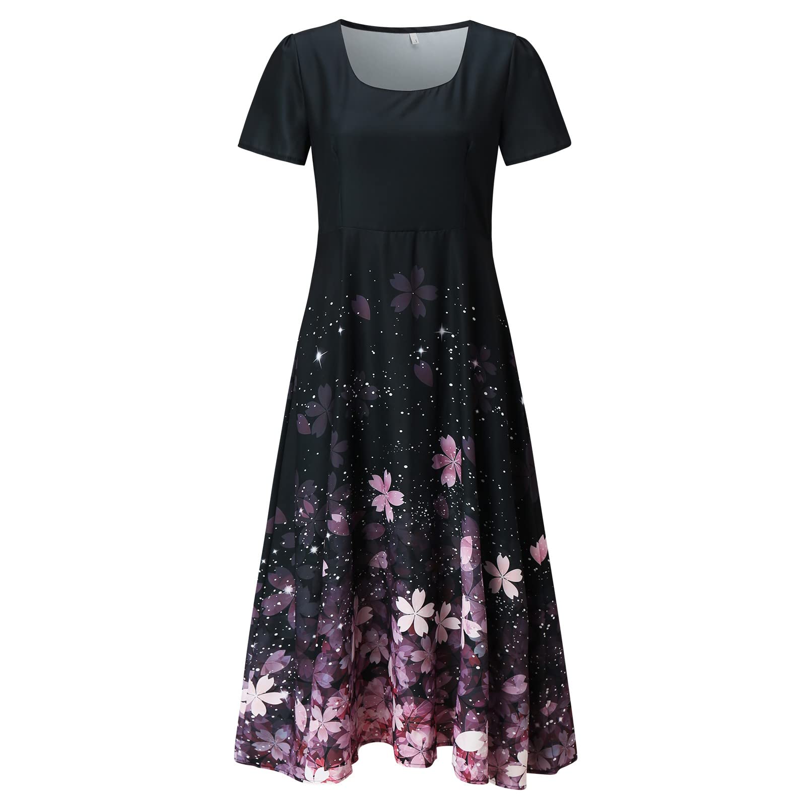 Women's Summer Boho Mini Dress - Short Sleeve V-Neck Floral Sundress for Wedding, Bridesmaid & Cocktail Party | Perfect for Beach Vacations, Date Nights & Summer Festivals