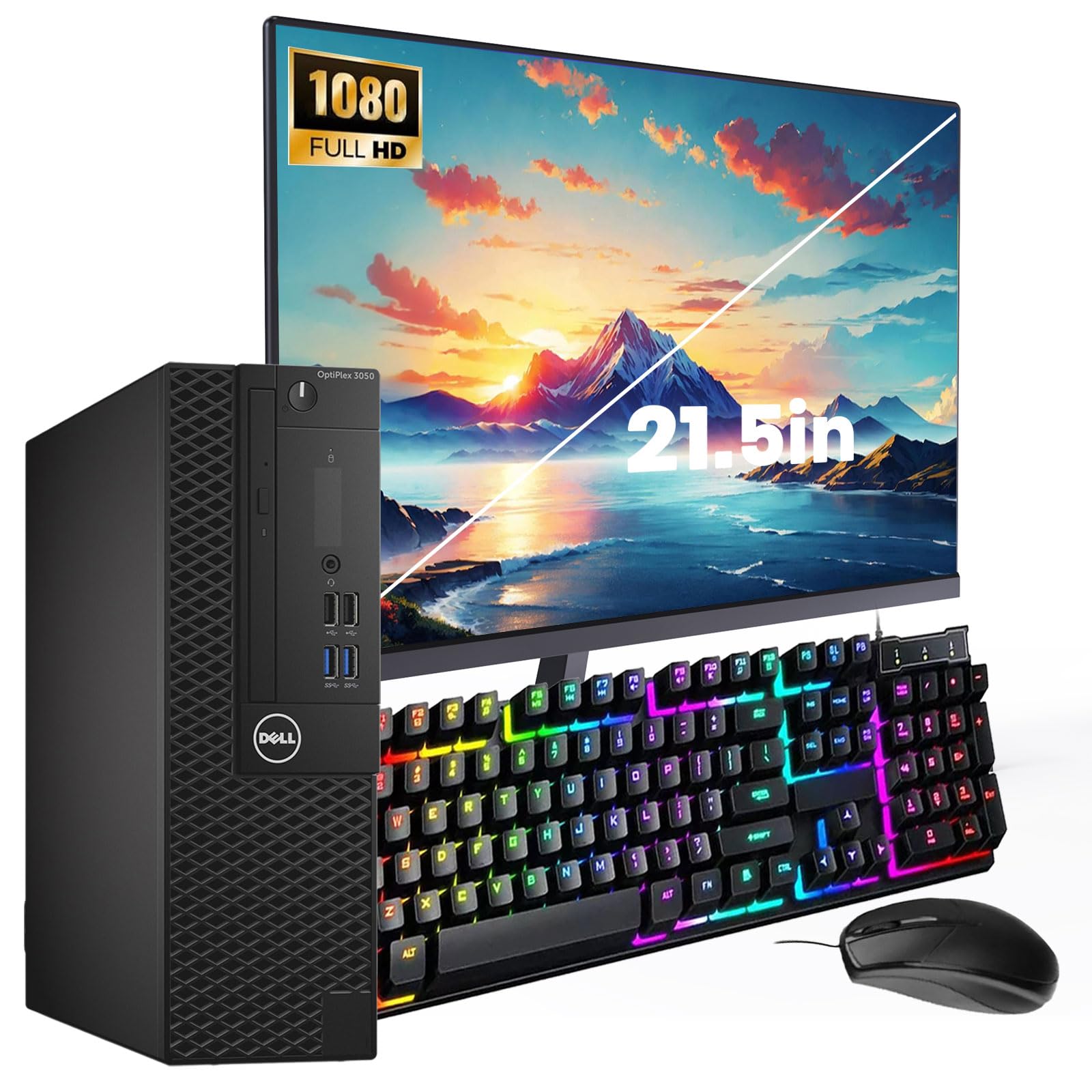 Dell OptiPlex Desktop Computer - Intel Core i5 Processor up to 3.60GHz, 8GB RAM, 256GB SSD, 21.5