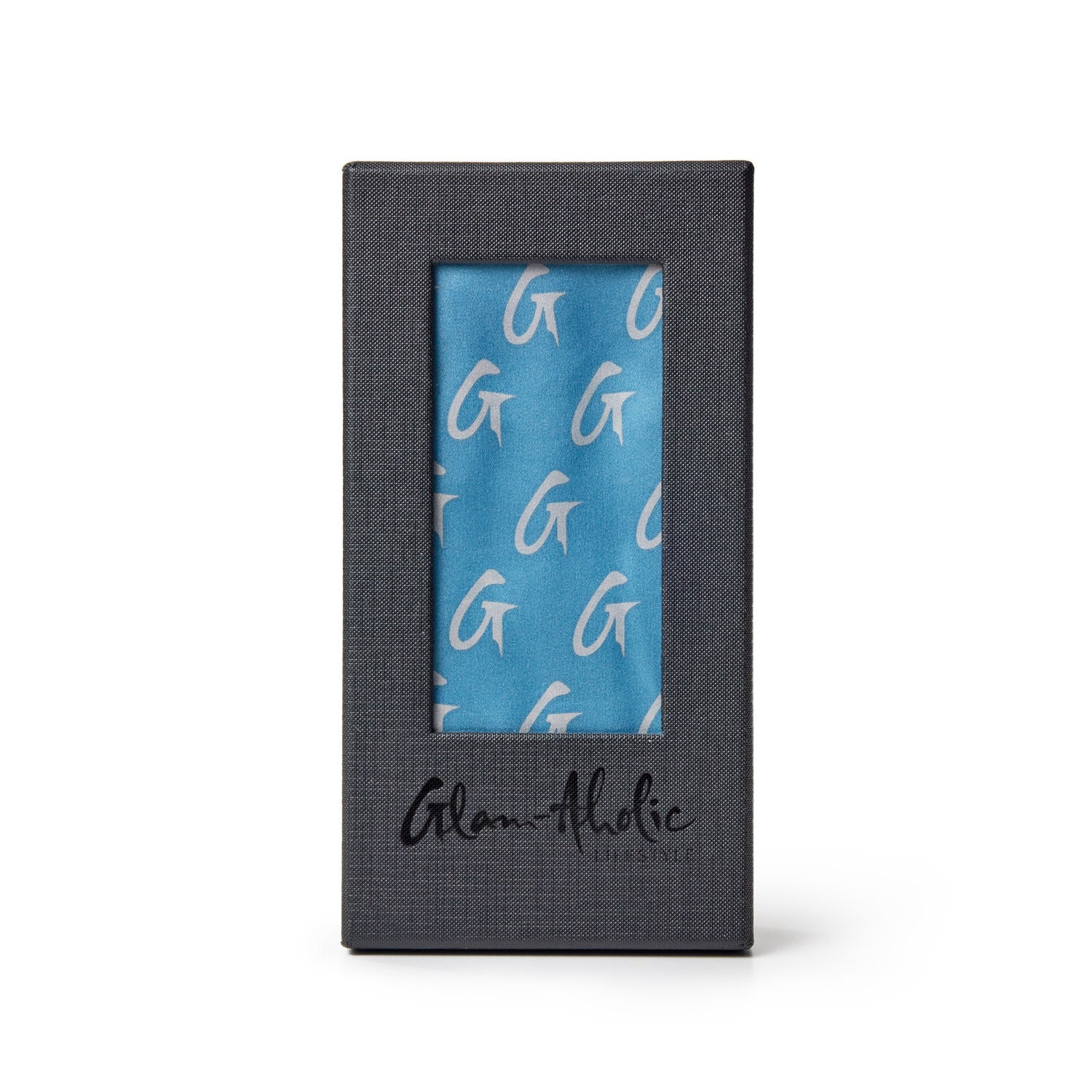 Luxury Medium Monogram Silk Scarf - Blue & Silver Elegant Fashion Accessory for Women | Perfect for Office, Evening Events & Gift Giving