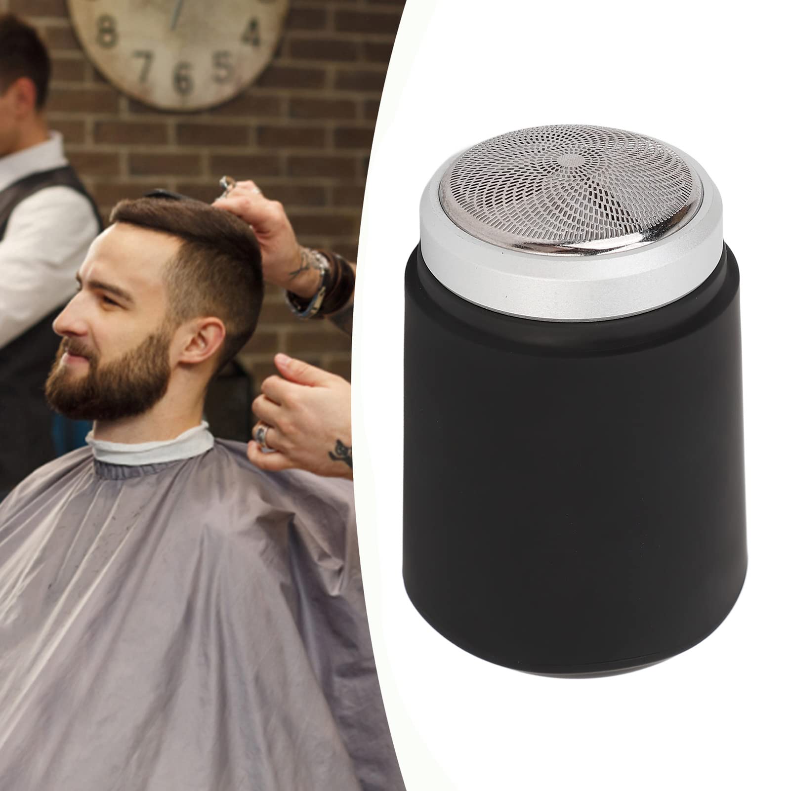 Premium Mini Electric Shaver for Men - Rechargeable Travel Razor with 3 High-Power Steel Blades, Waterproof & Washable Rotary Shaver with Cleaning Brush - Perfect for Home, Office & Business Trips