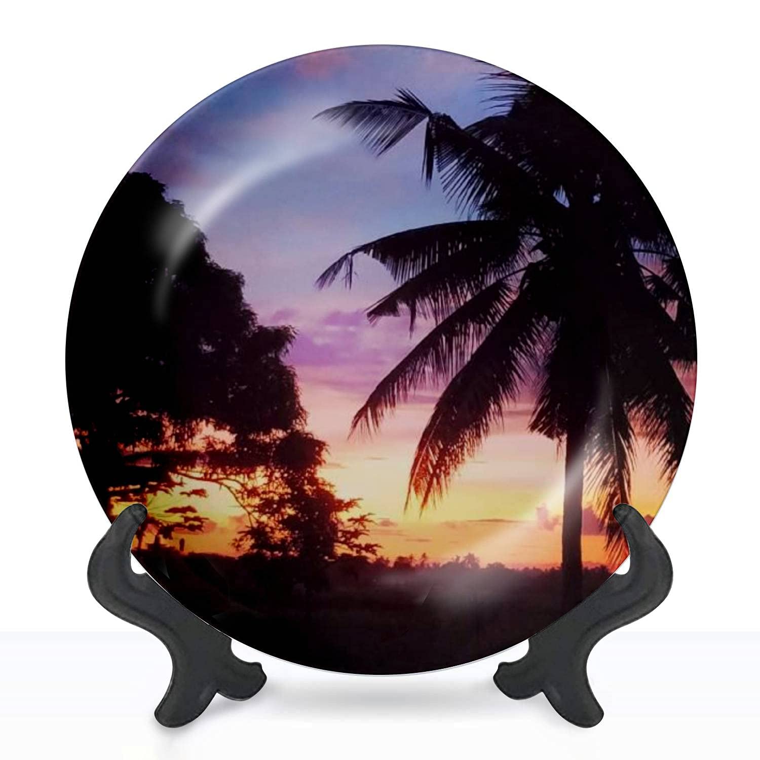 Fiji Sunset Ceramic Hanging Decorative Wall Plate - 8