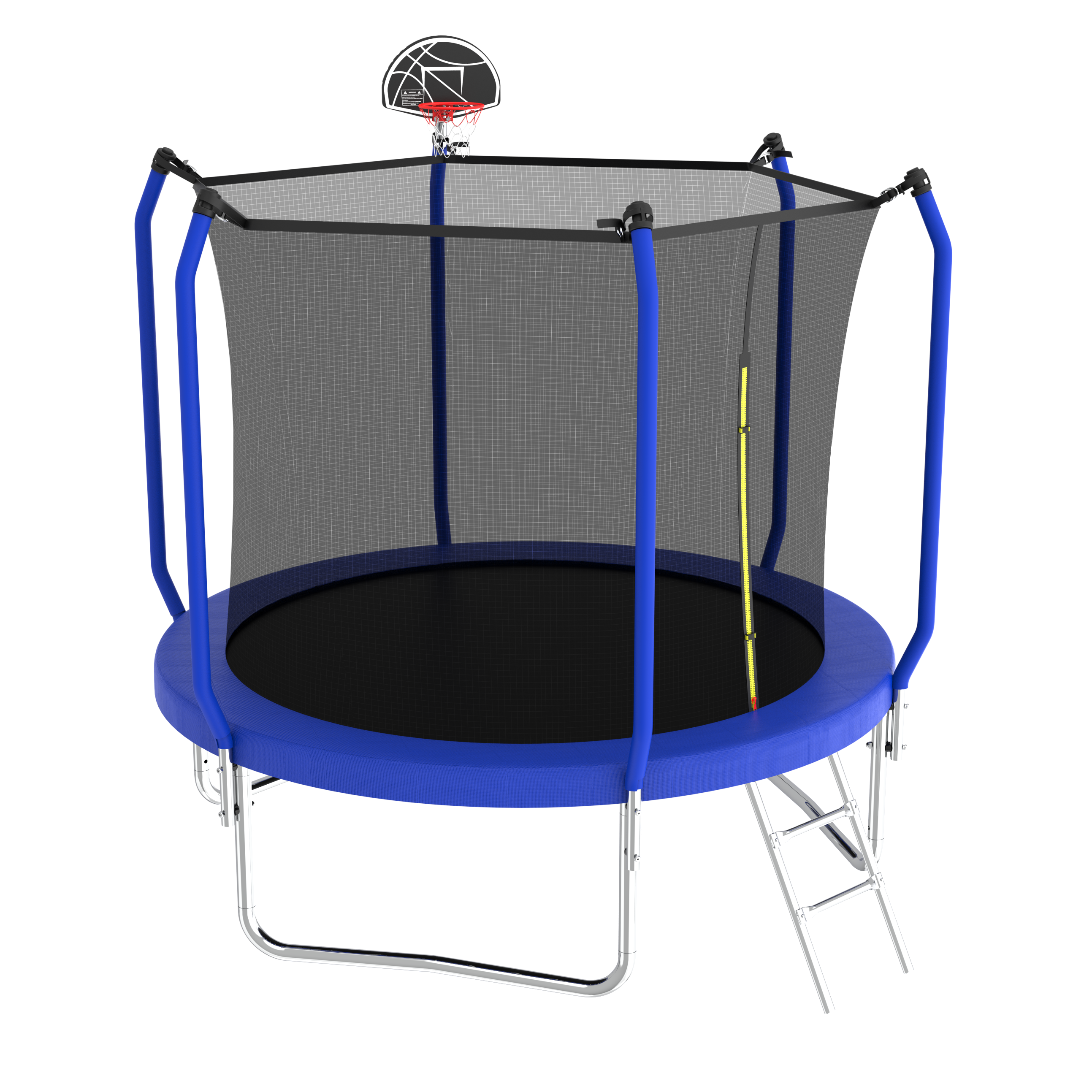10FT Outdoor Trampoline with Basketball Hoop & Safety Enclosure Net - ASTM Approved Heavy-Duty Jumping Mat for Kids & Adults - Perfect for Backyard Fun, Exercise & Family Bonding