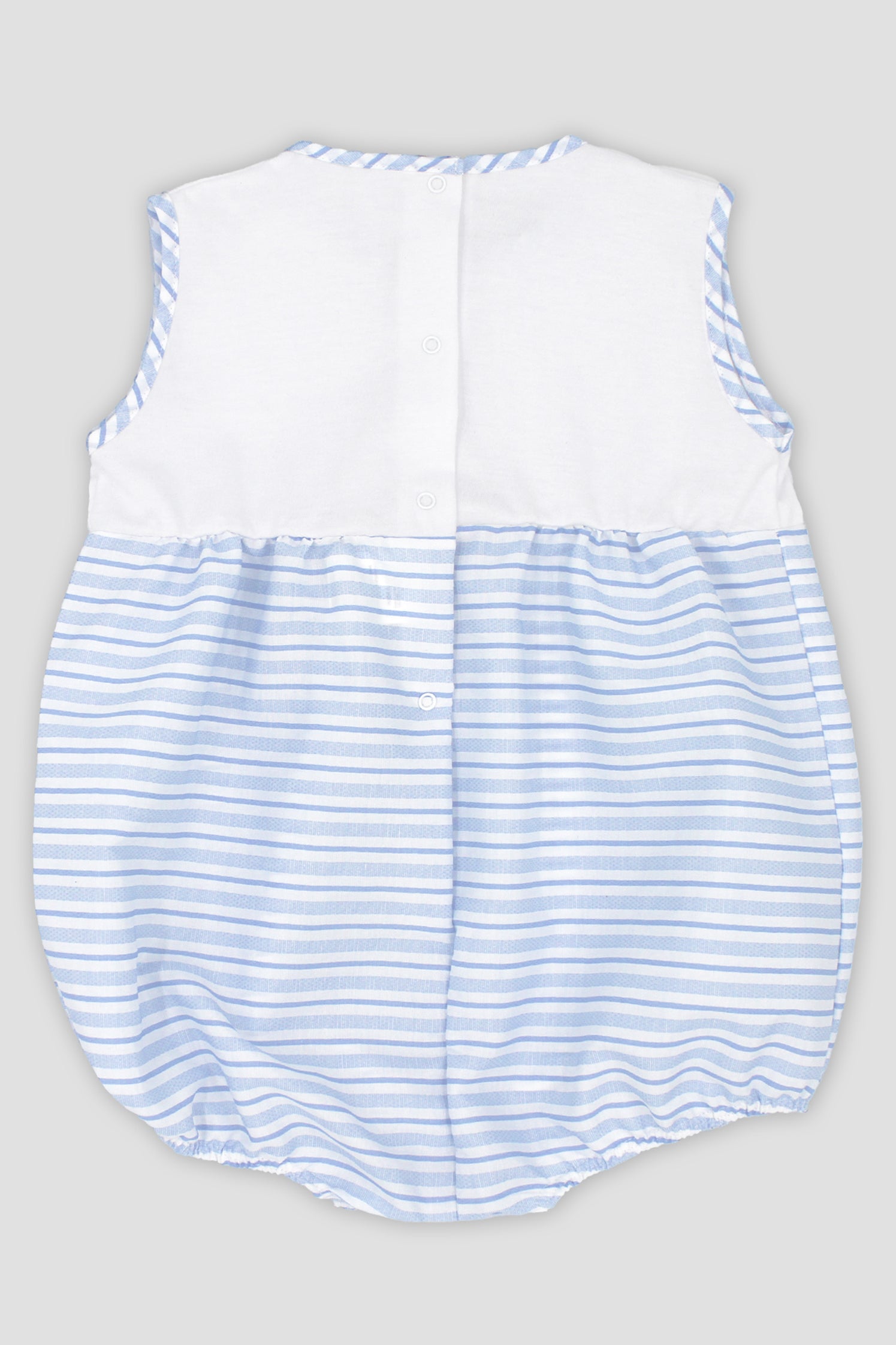 Sonny Baby Blue Striped Romper - Soft Cotton Newborn Jumpsuit for Boys & Girls | Perfect for Photoshoots, Playdates & Everyday Wear