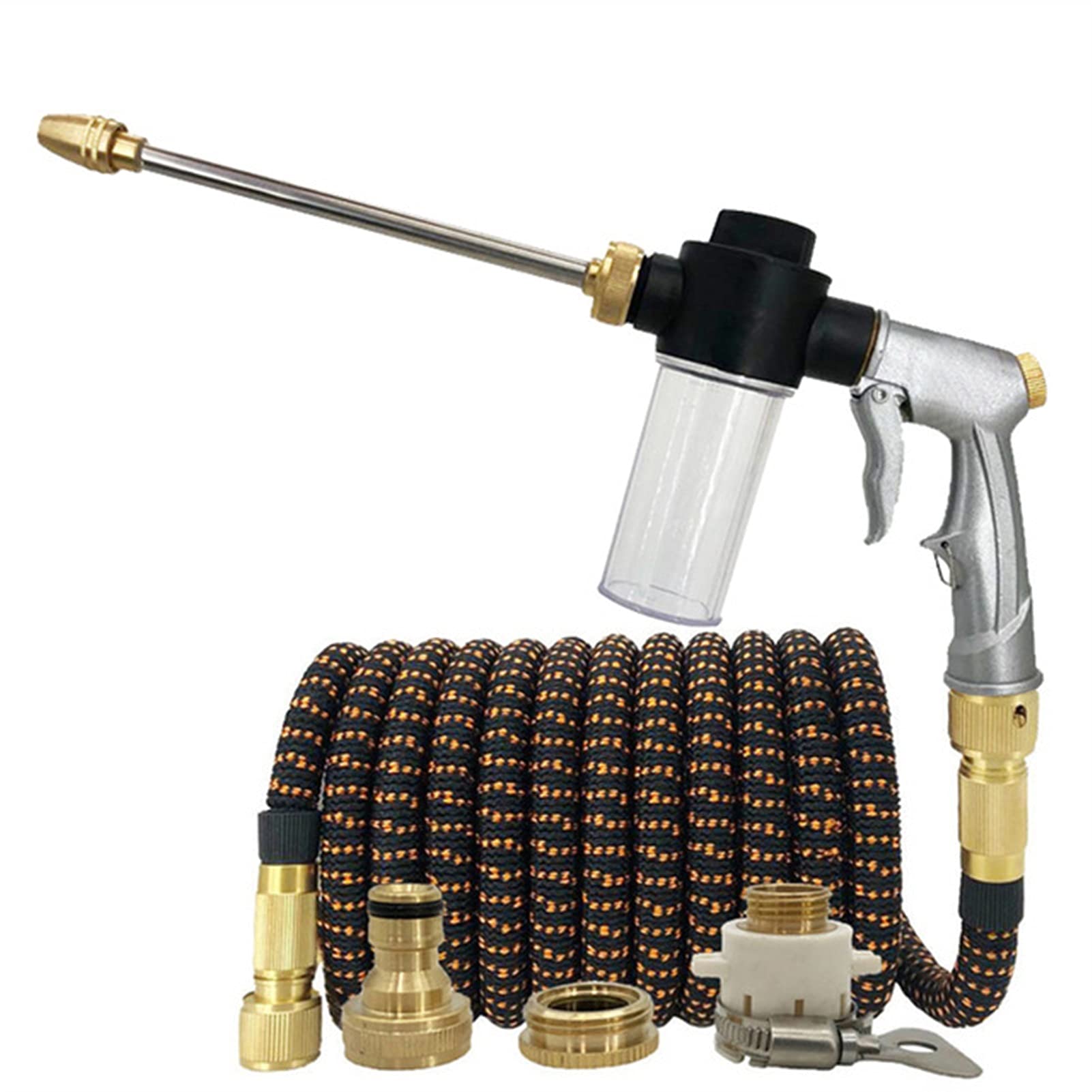 Expandable Garden Hose Set with Spray Nozzle - Flexible Watering Hose, 1/2