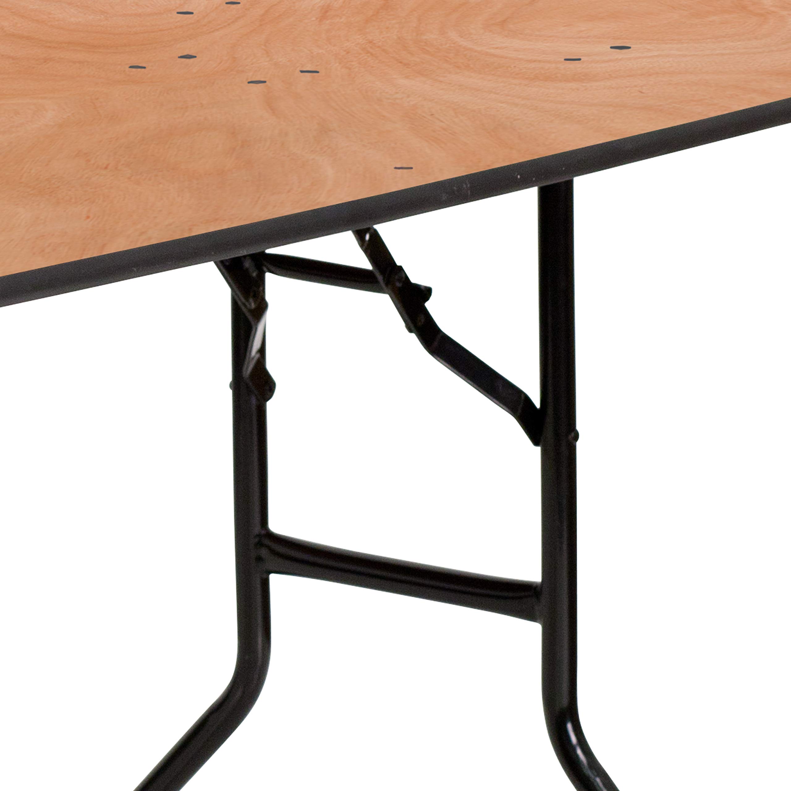 5-Foot Half-Round Wood Folding Banquet Table - Sturdy Portable Event & Catering Table for Weddings, Parties & Outdoor Gatherings