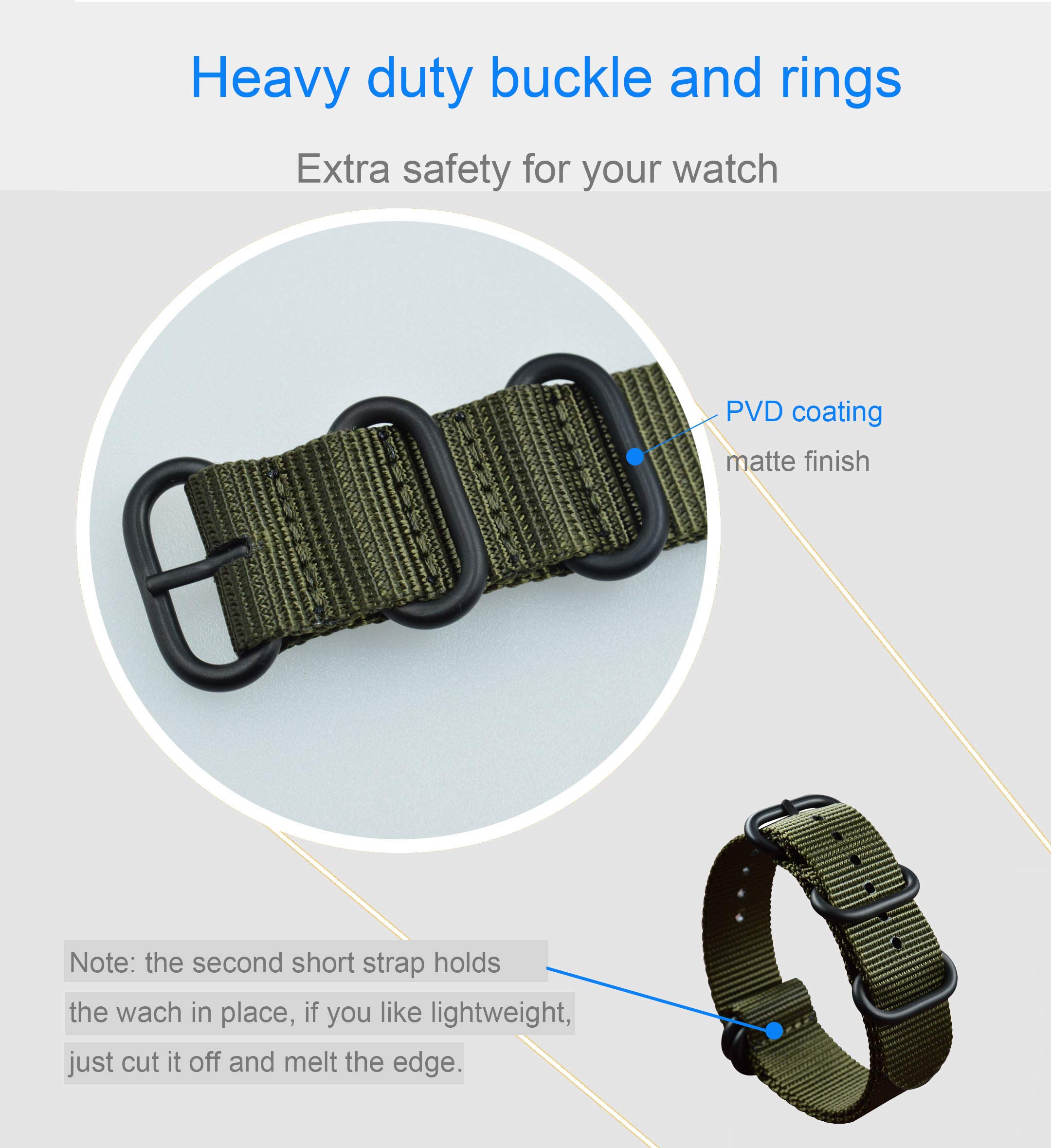 Premium Nylon Watch Band Replacement - 18mm to 28mm Adjustable Strap for Men & Women - Durable & Comfortable for Sports, Outdoor & Everyday Wear