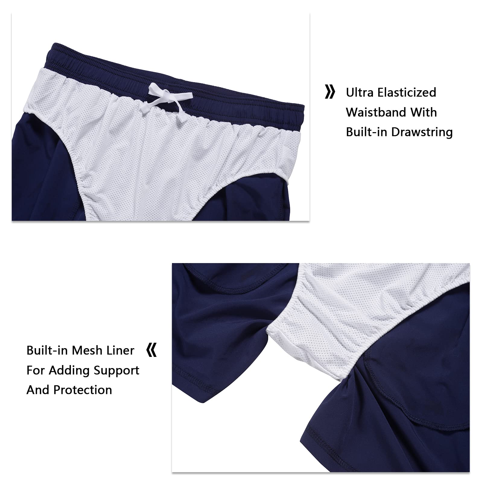 **Men's 5-Inch Running Shorts - Lightweight Quick-Dry Athletic Workout Gym Shorts with Liner & Zipper Pockets - Perfect for Jogging, Training, and Gym Sessions**