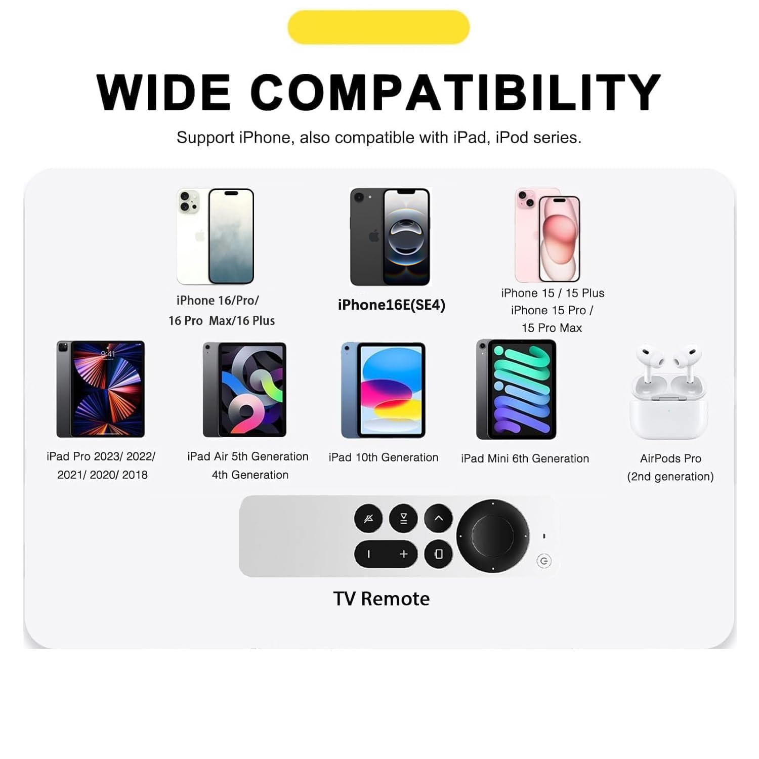 6FT USB A to USB C Charger Cable for iPhone 15/16 Series, AirPods Pro 2 & Max - Fast Charging Cord Compatible with iPhone 15/16/Pro/Max/Plus, AirPods 4/Pro 2(2nd Gen) - Perfect for Car, Home & Travel Charging