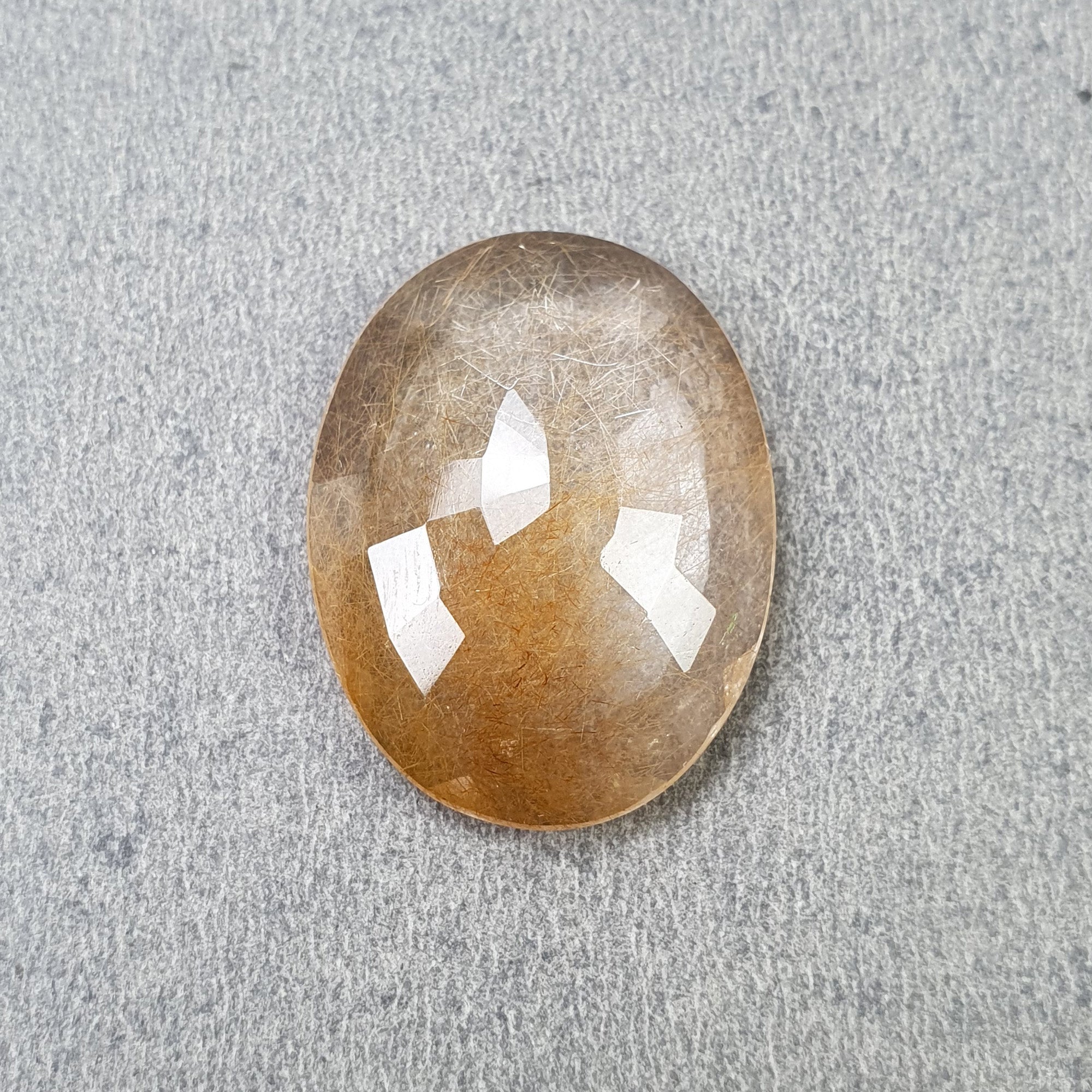 Natural Brown Rutile Quartz Gemstone - 29.15cts Untreated Oval Cut 28x21mm | Jewelry Making, Healing Crystals, Collection Display (With Video)