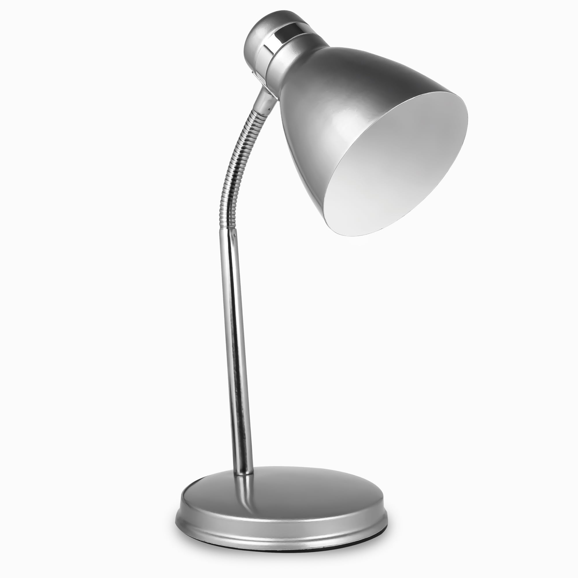 Status Madrid Adjustable Desk Lamp - Flexible LED Study Light with Silver Finish for Office, Bedroom & Home Workspace | SDL2011ESS16 | Perfect for Reading, Working & Nightstand Lighting