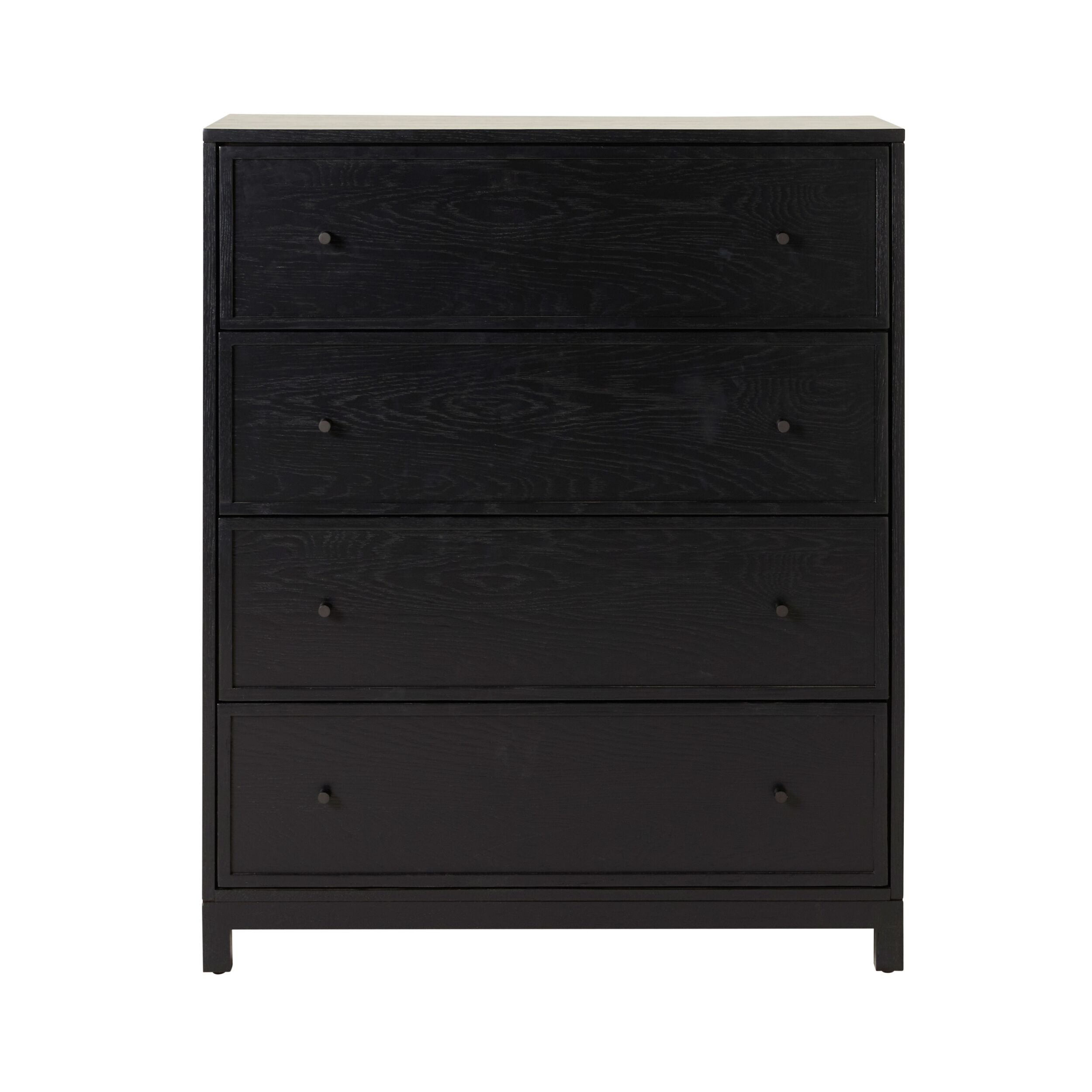 Avalon 4-Drawer Dresser Chest - Black Wooden Storage Cabinet for Bedroom, Living Room & Office Organization