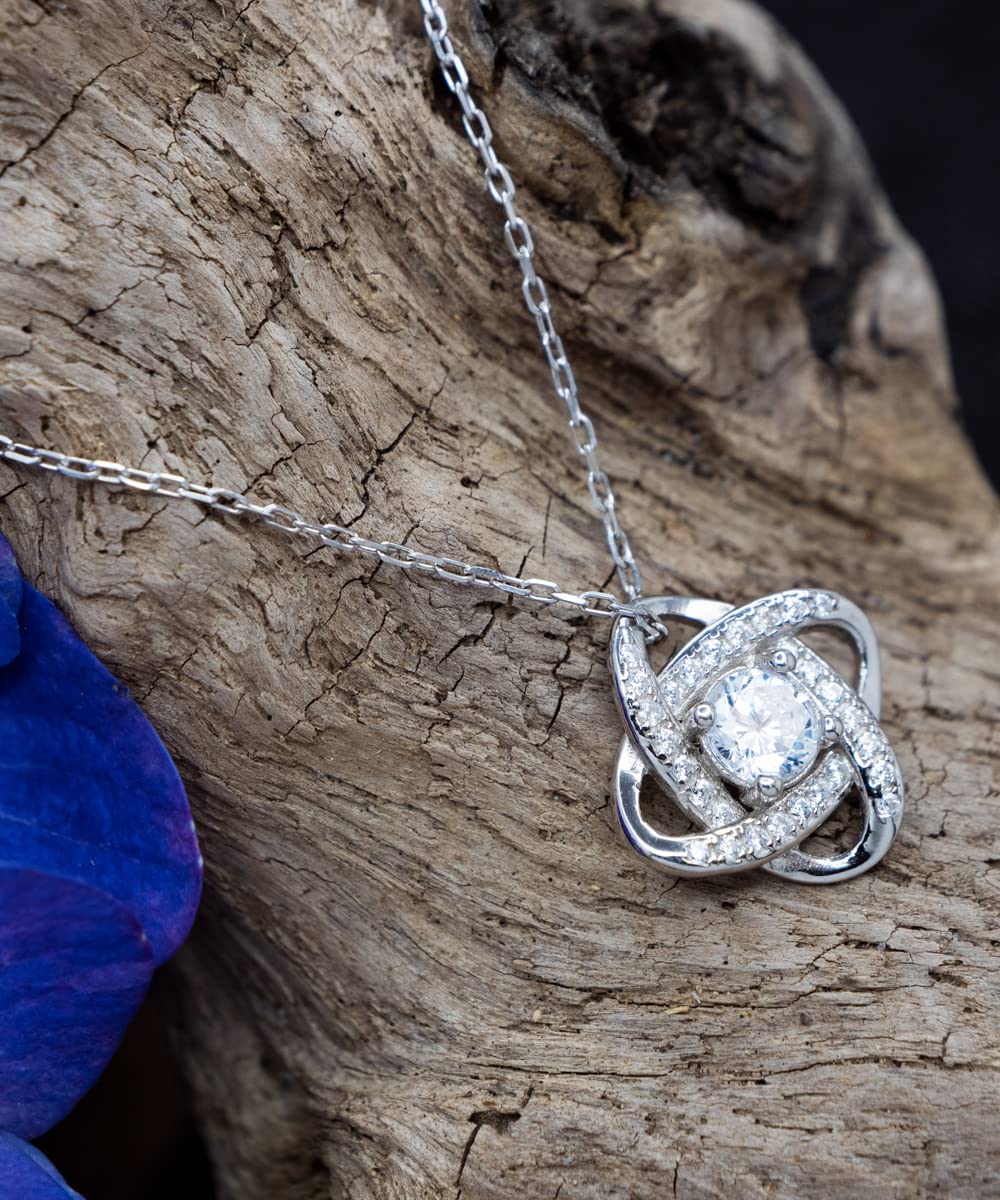 Game On Novelties Funny Wife Birthday Gift - Texas-Sized Silver Love Knot Necklace for Anniversary, Valentine's Day & Special Occasions | Perfect Romantic Jewelry Gift for Her
