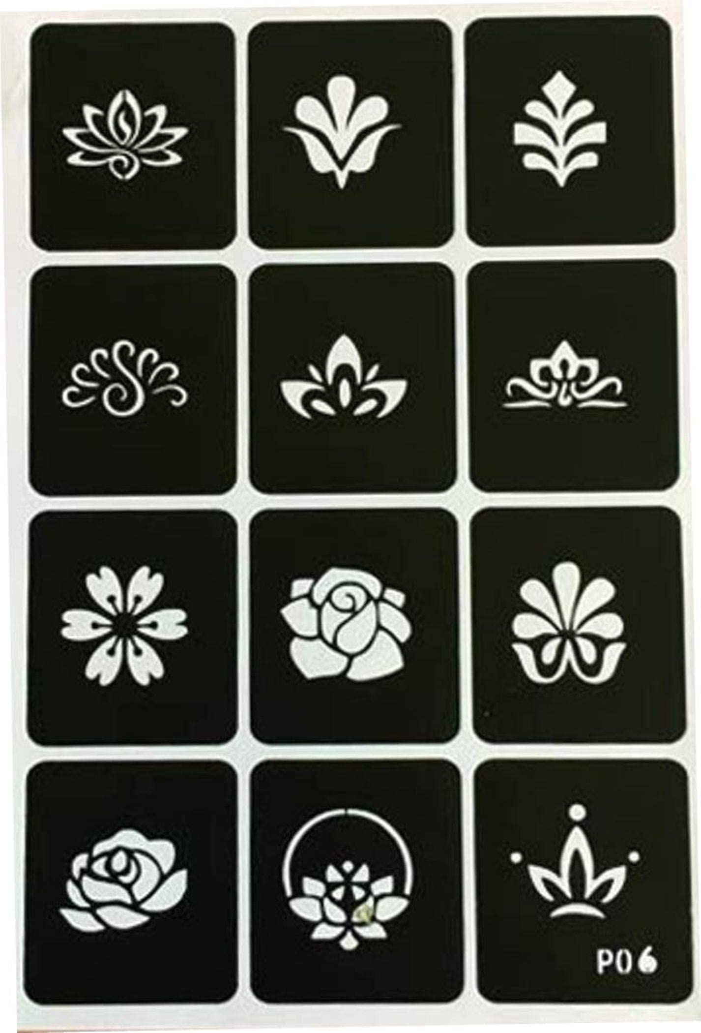 Ivana's Henna Mehndi Tattoo Stencil Kit for Hands, Body, Fingers & Face | Temporary Natural Henna Art for Kids, Girls & Women | Perfect for Parties, Weddings & Festivals | Design NIV-306