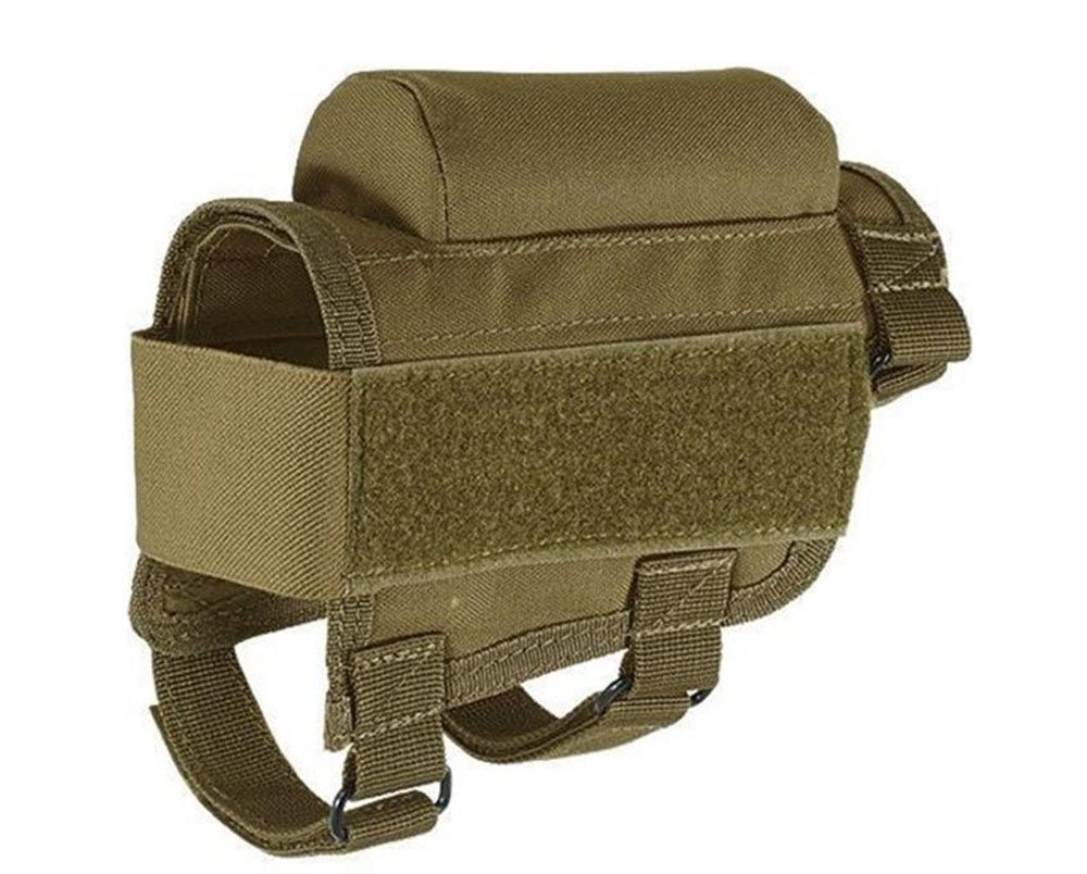 Adjustable Tactical Rifle Buttstock Cheek Rest with Shell Holder Pouch - Includes 7-Round Shell Holder for Hunting, Shooting & Outdoor Adventures - Perfect for Range Days, Hunting Trips & Tactical Training
