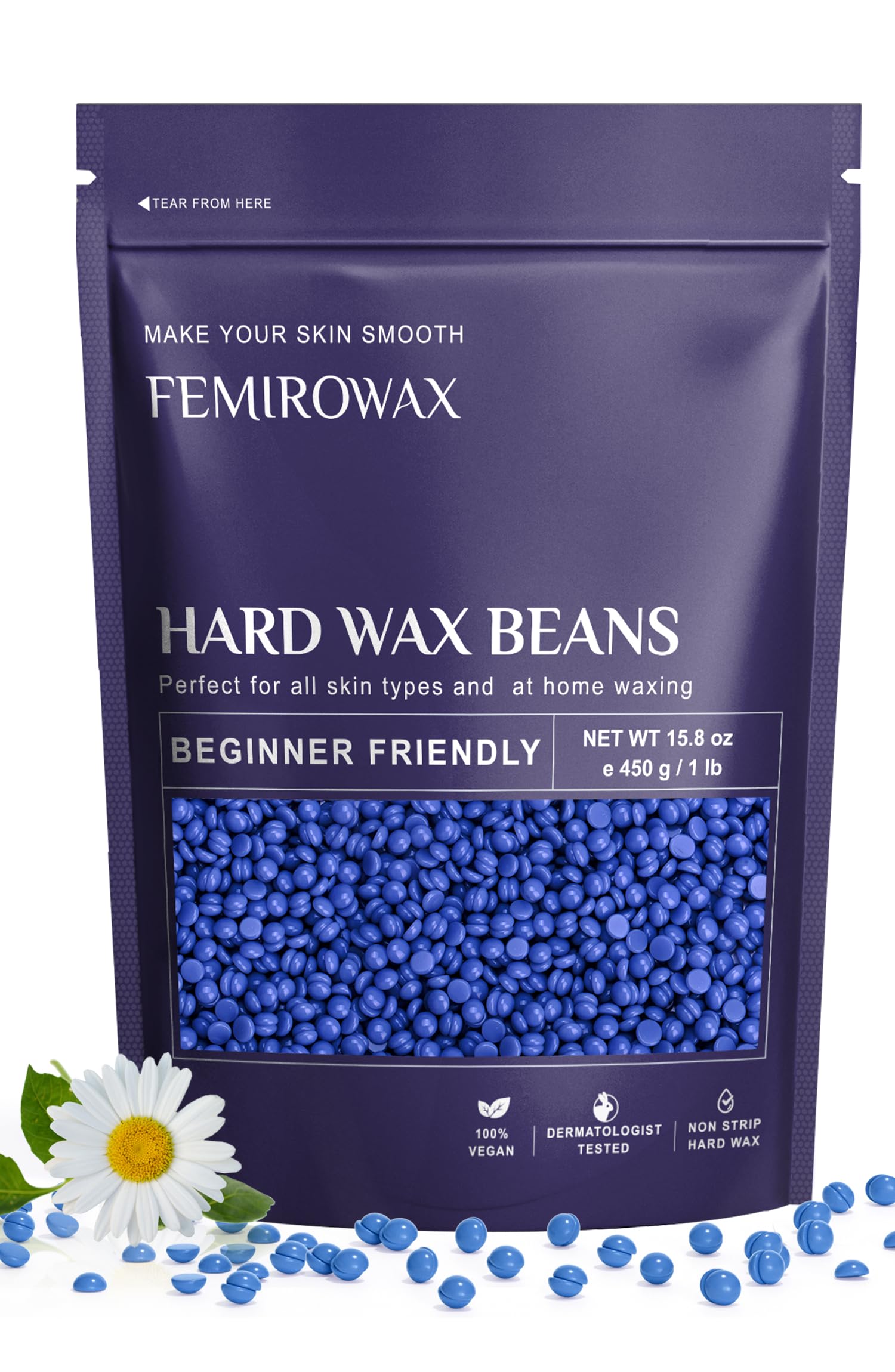 2-Pack Hard Wax Beads for Hair Removal - Professional At-Home Waxing Kit for Legs, Bikini & Face | Painless Hair Removal Wax with Smooth Finish
