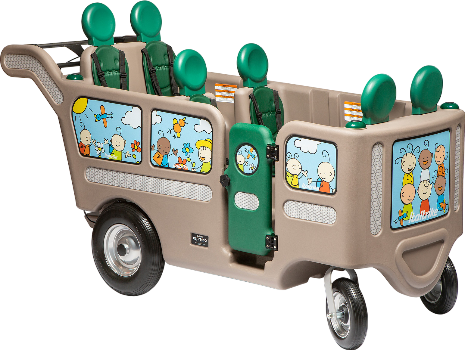 Gaggle Espresso 6-Seat Baby Stroller - Lightweight Multi-Kids Buggy for Twins & Siblings - Perfect for Shopping, Travel & Family Outings