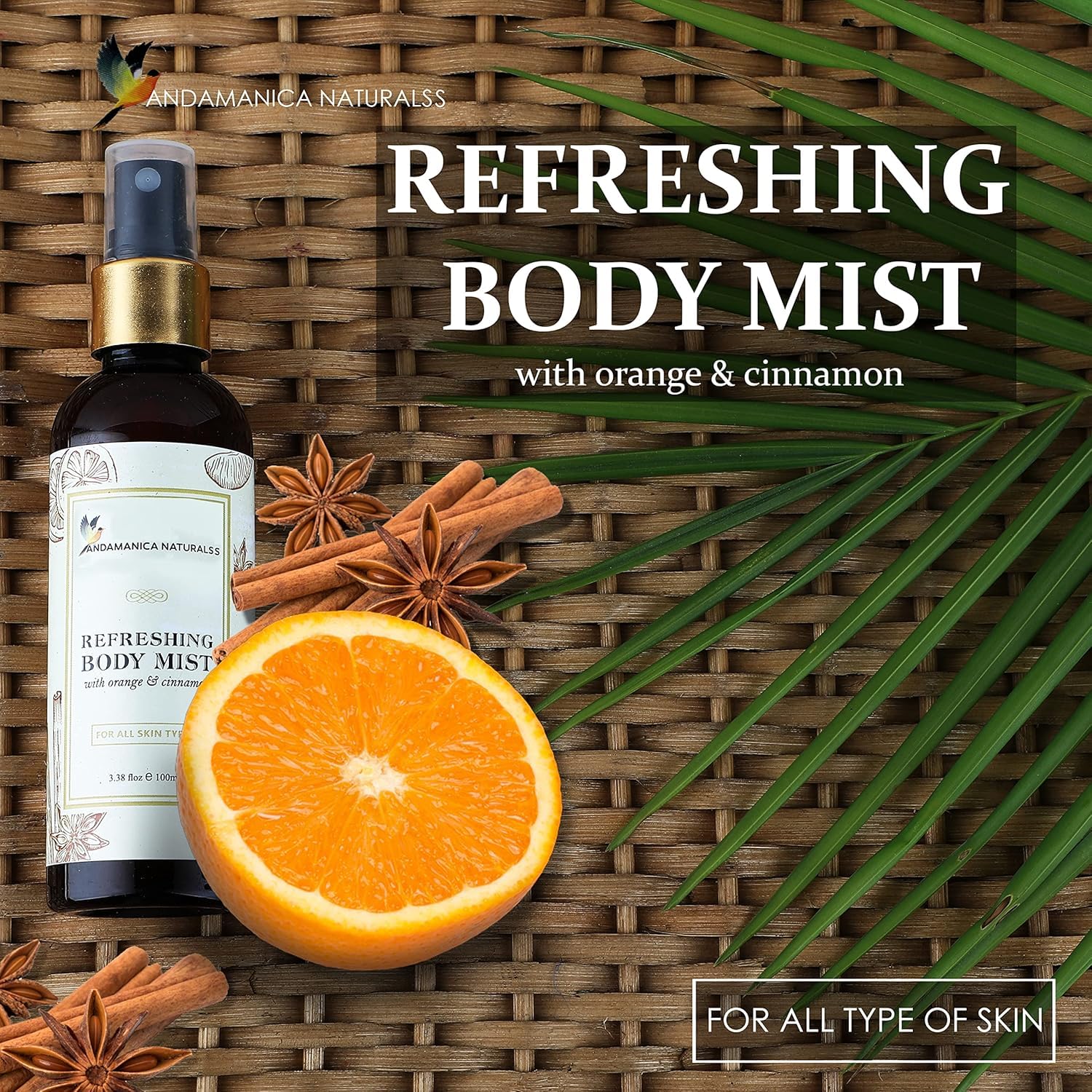 **ANDAMANICA NATURALSS Refreshing Body Mist - Long Lasting Perfume Spray for Men & Women | Alcohol-Free, No Gas Deodorant (100ml) | Perfect for Gym, Travel & Daily Freshness**