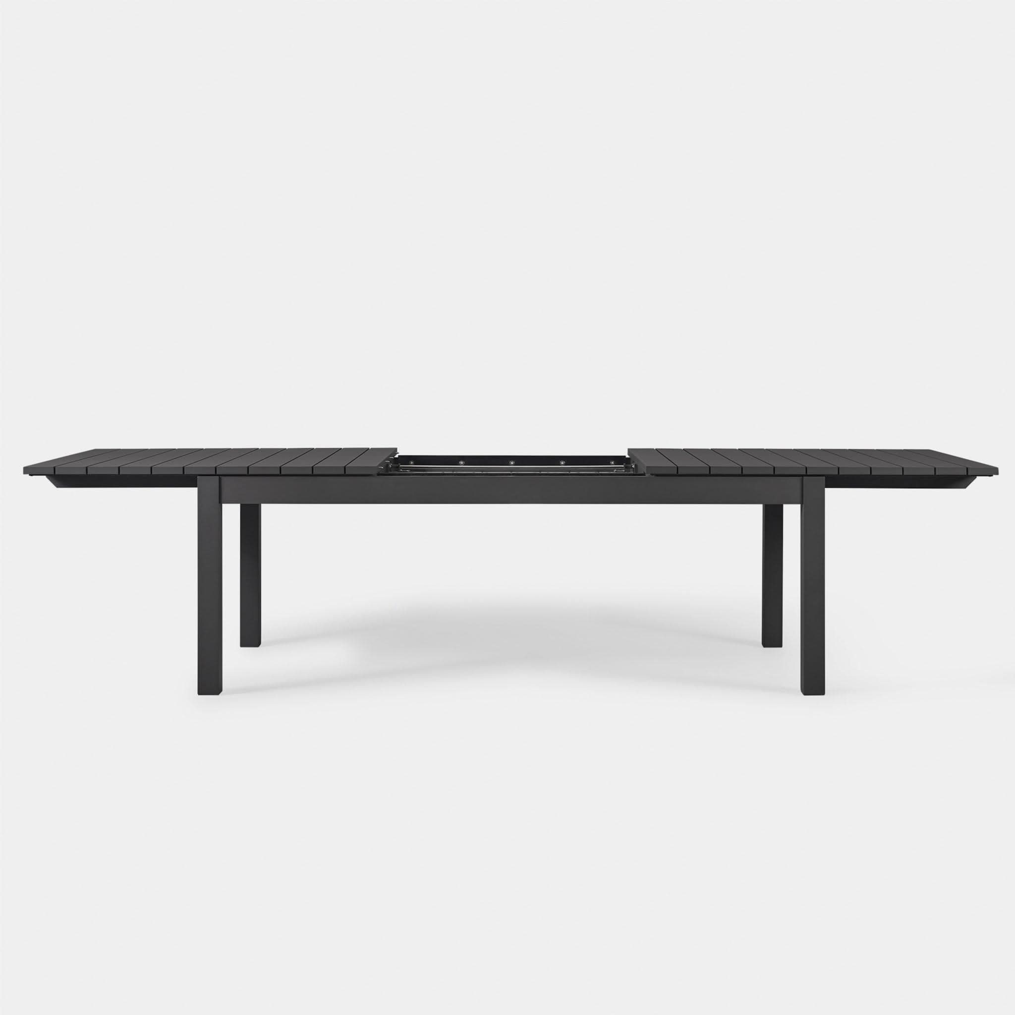 Pacific Aluminum Extension Dining Table - Expandable for 6 to 10 People, Modern Outdoor/Indoor Use - Perfect for Patio, Garden, or Large Family Gatherings