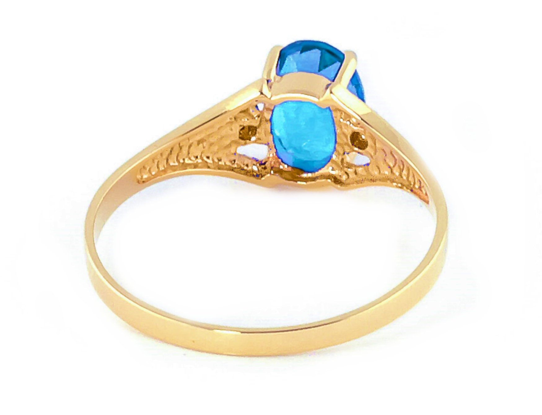 14K Yellow, White & Rose Gold Galaxy GG Ring with Natural Diamonds & Blue Topaz - Elegant Jewelry for Weddings, Anniversaries & Special Occasions