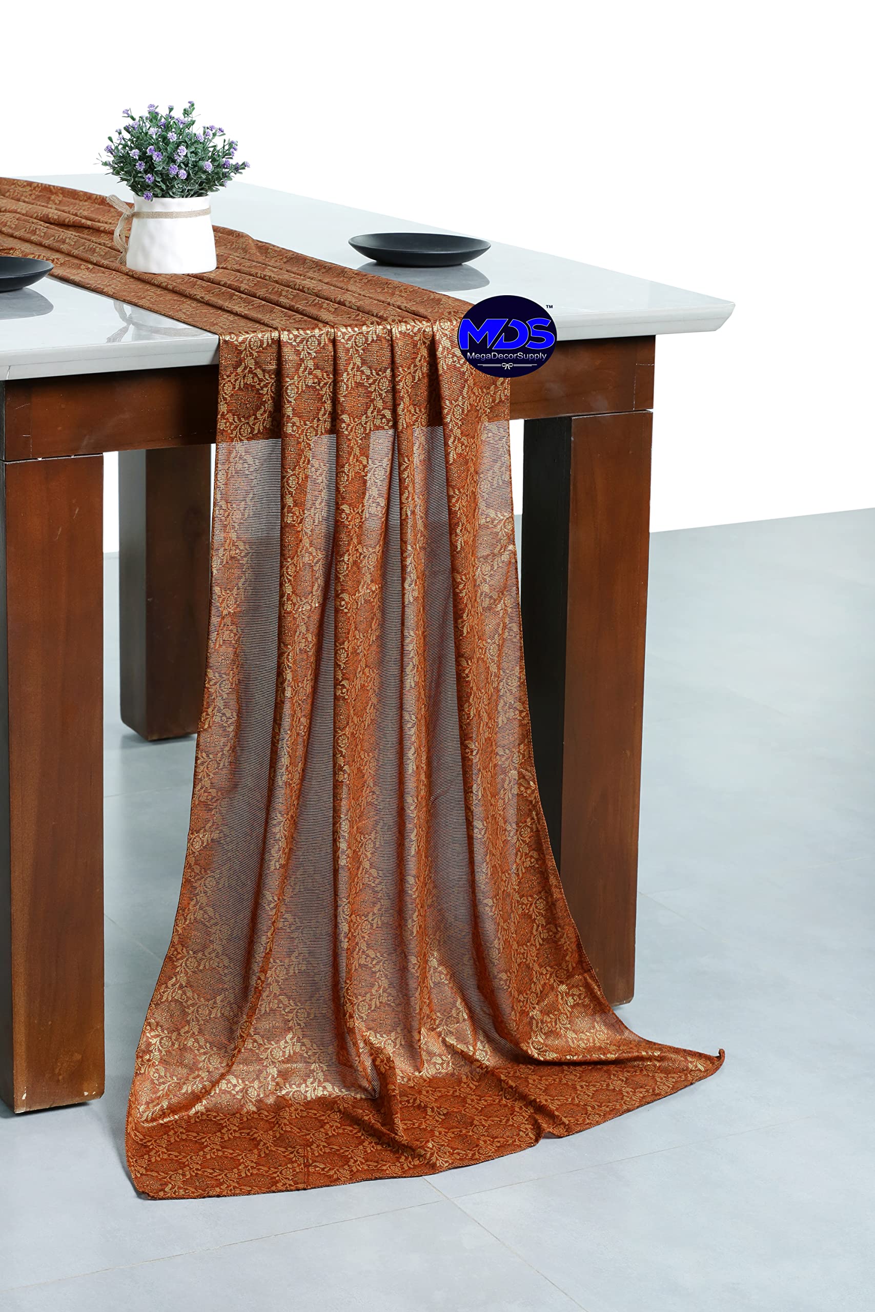 25-Pack Gold Foil Wedding Table Runners 20x120 Inch - Elegant Banquet Decor for 10ft Tables - Perfect for Wedding Receptions, Bridal Showers & Anniversary Celebrations
