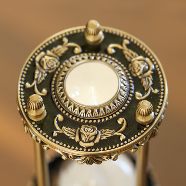 Premium Glass Inlay Hourglass with White or Black Sand - Elegant Desk Decor for Home, Office & Meditation Spaces