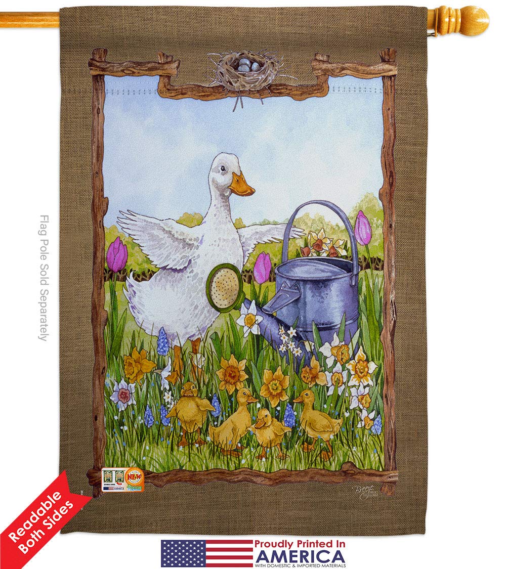 Duck Garden Flag Set - 28x40 Double Sided Outdoor Decor for Yard