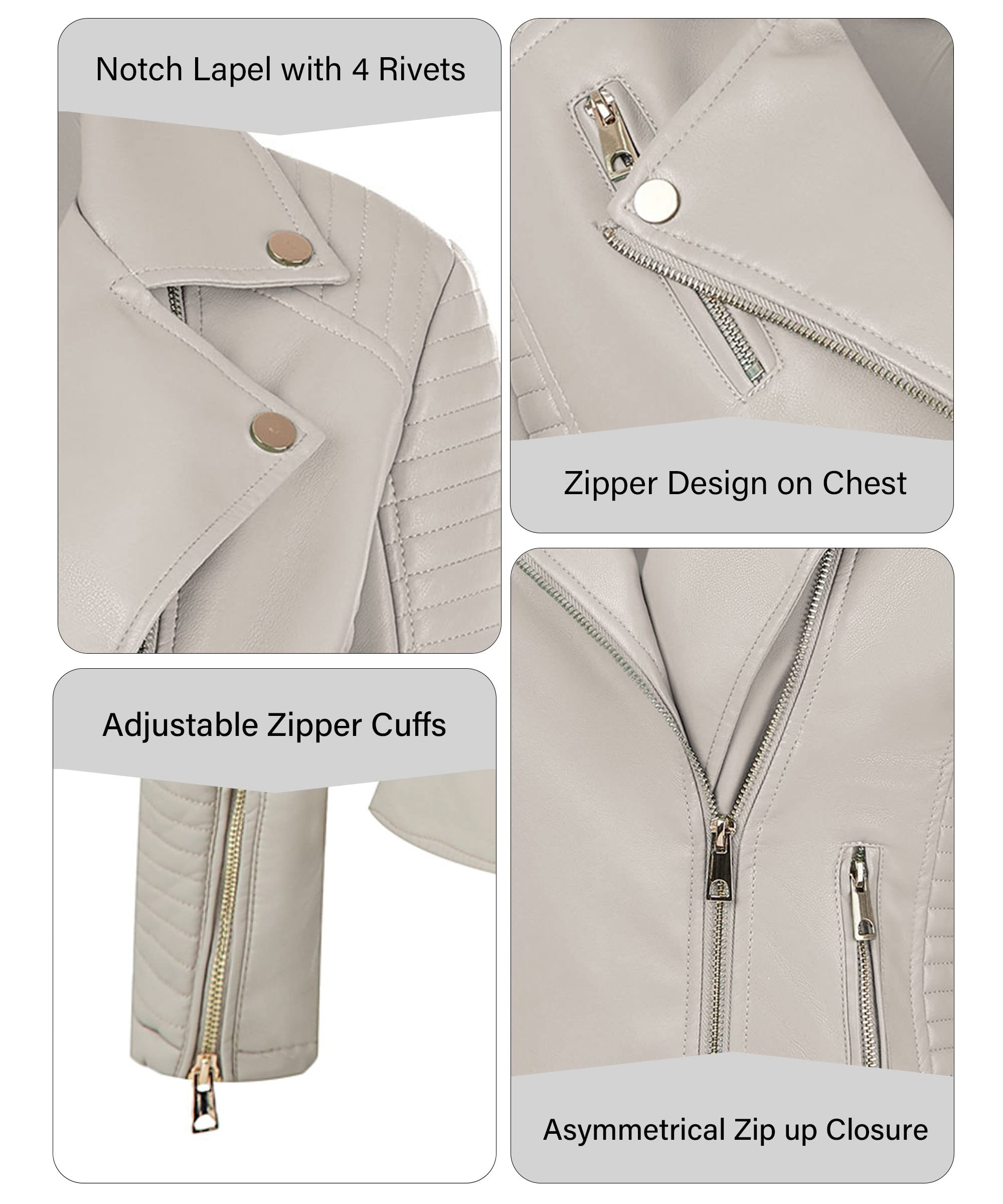 Bellivera Women's Faux Leather Casual Jacket - Lightweight Classic Coat for Spring 2025 | Trendy Motorcycle Outfits & Everyday Wear