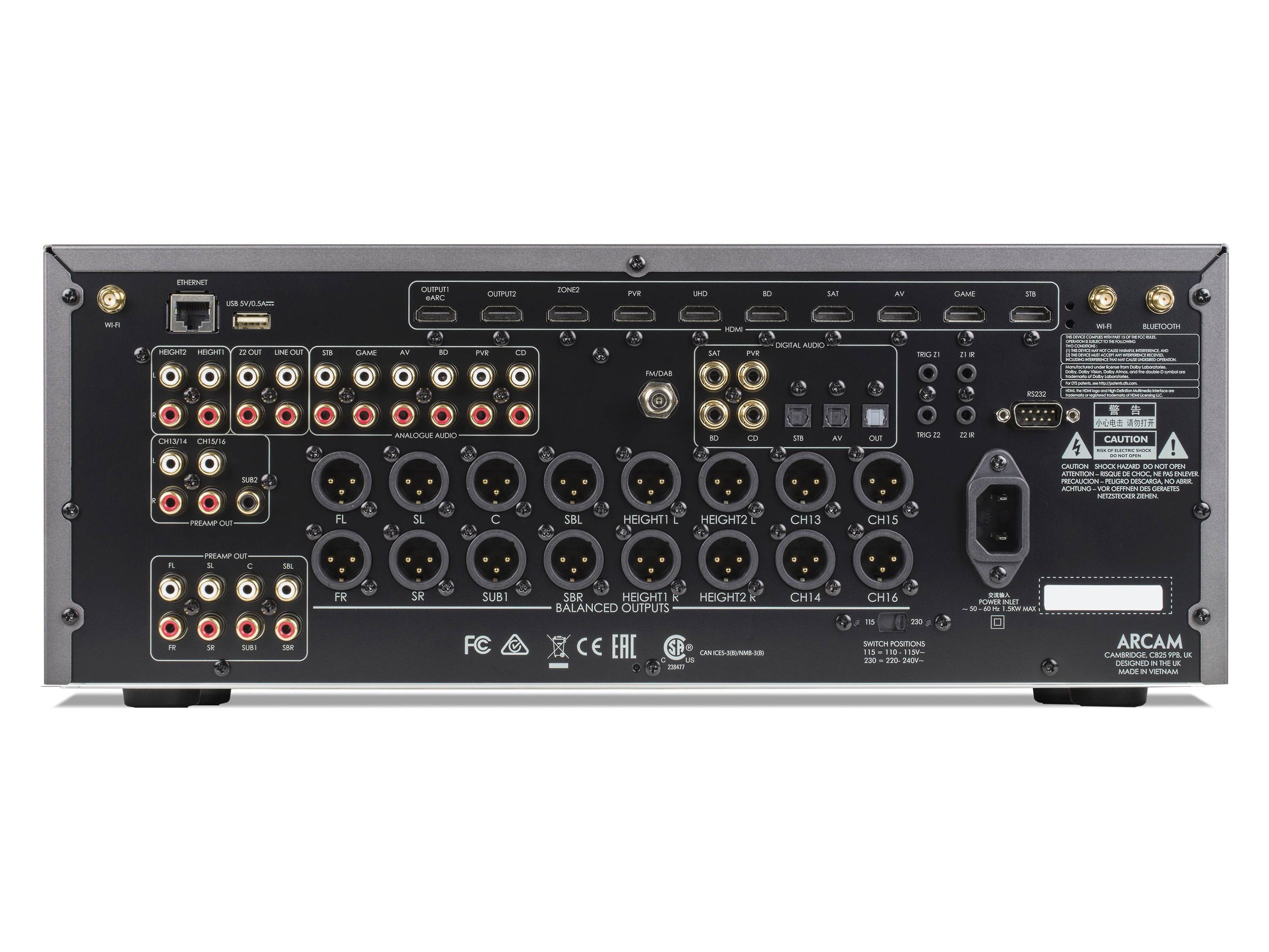 Arcam HDA AV41 16-Channel Home Theater Preamplifier – Dolby Atmos & DTS:X Support for Immersive Cinema Experience – Perfect for Home Theater and Media Room Setup