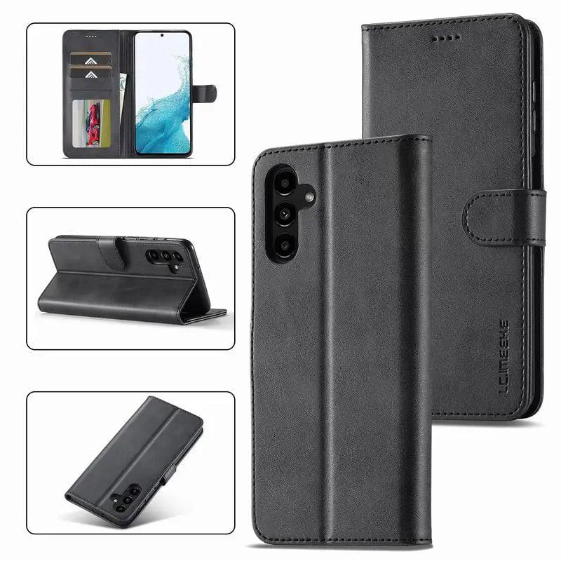 Samsung Galaxy S24 Genuine Leather Wallet Case - Slim Protective Cover with Card Slots for Daily Use & Travel