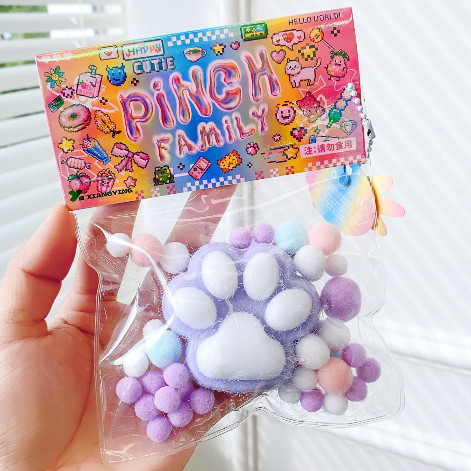 Squishy Cat Paw Stress Relief Toy - Soft PVC Sensory Fidget Toy for Kids & Teens - Kawaii Squishies with OPP Packaging - Perfect for Anxiety Relief, Classroom Focus & Home Relaxation (Blue)