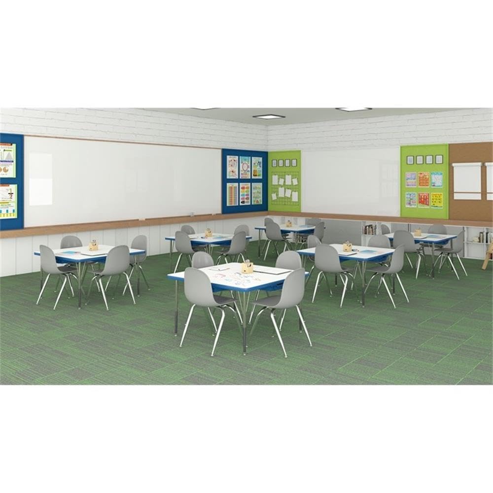Correll 24x36 Inch Adjustable Height White Dry Erase Activity Table - Durable HPL Classroom Marker Board Desk for School, Office & Home Study - Perfect for Group Work, Presentations & Learning Activities