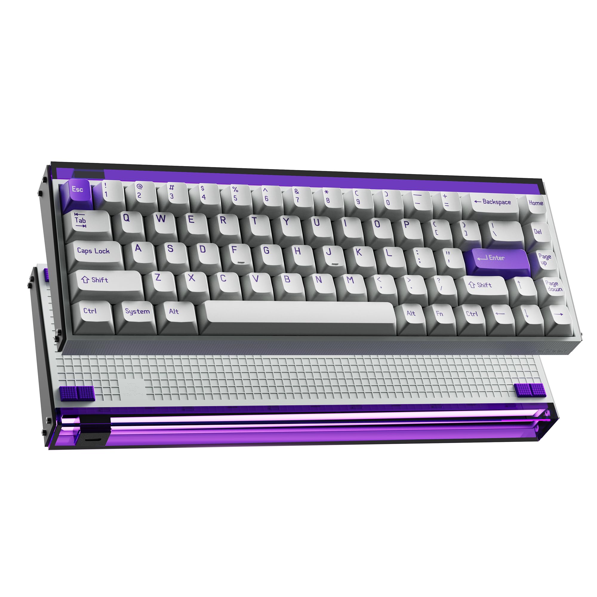 MelGeek MADE68 Pro Wired Gaming Keyboard - Hall Effect Magnetic Switch, 65% Compact Layout, Rapid Trigger, Hot-Swappable, RGB Backlit, Adjustable Actuation - Perfect for Competitive Gaming & Typing (Purple)