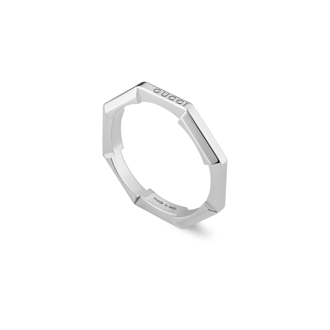 Gucci Link to Love Mirrored Ring in 18K White Gold - YBC662194003014 | Luxury Jewelry for Women, Perfect for Weddings, Anniversaries & Special Occasions