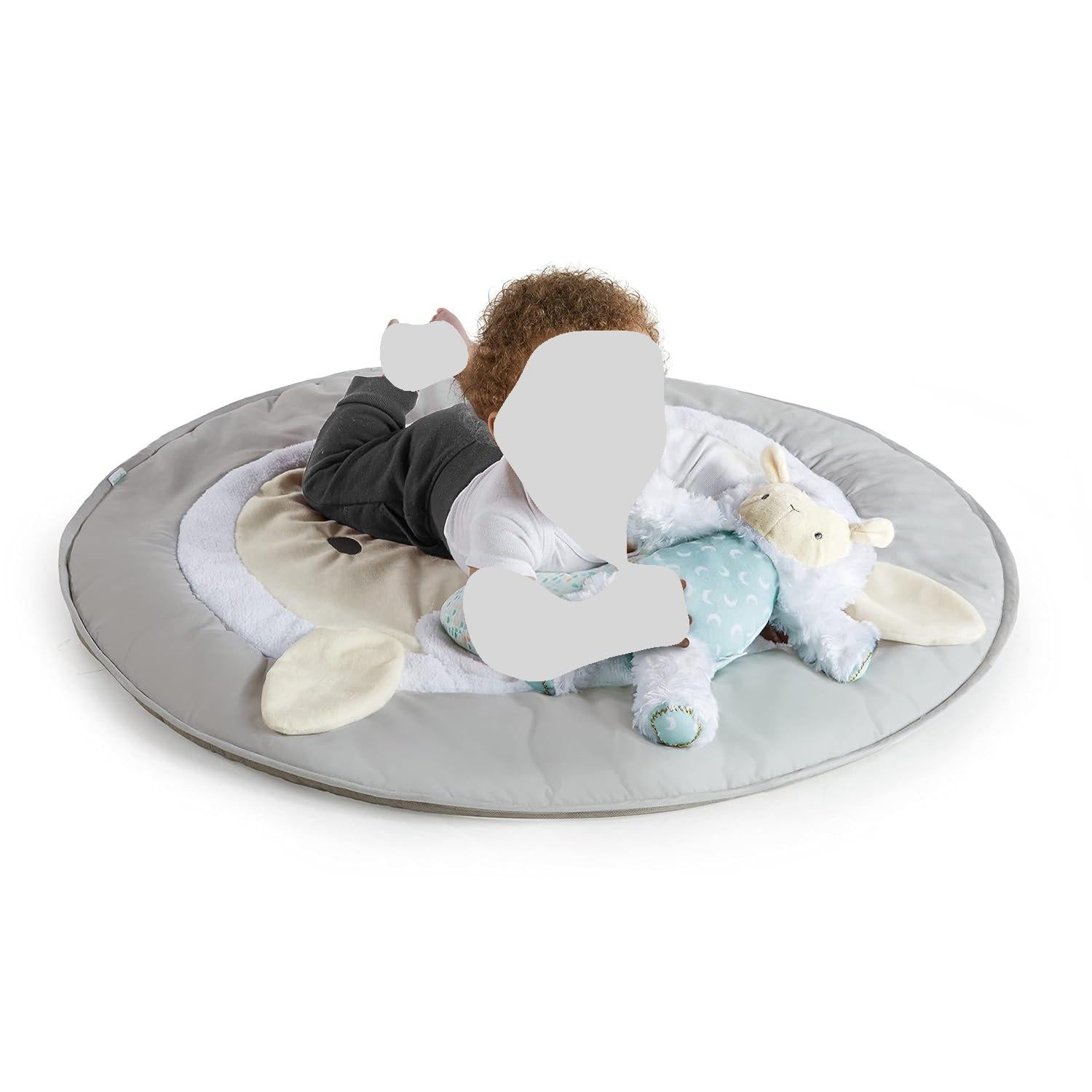 Ingenuity Sheppy's Spot Plush Activity Gym for Babies - Soft & Interactive Playmat with Hanging Toys for Tummy Time, Sensory Development & Early Learning - Perfect Nursery Gift for Newborns & Infants