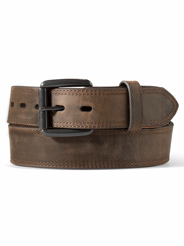 Ariat A1012702 Men's Genuine Leather Belt - Dark Brown Western Style Belt for Casual & Work Wear | Durable & Stylish for Everyday Use