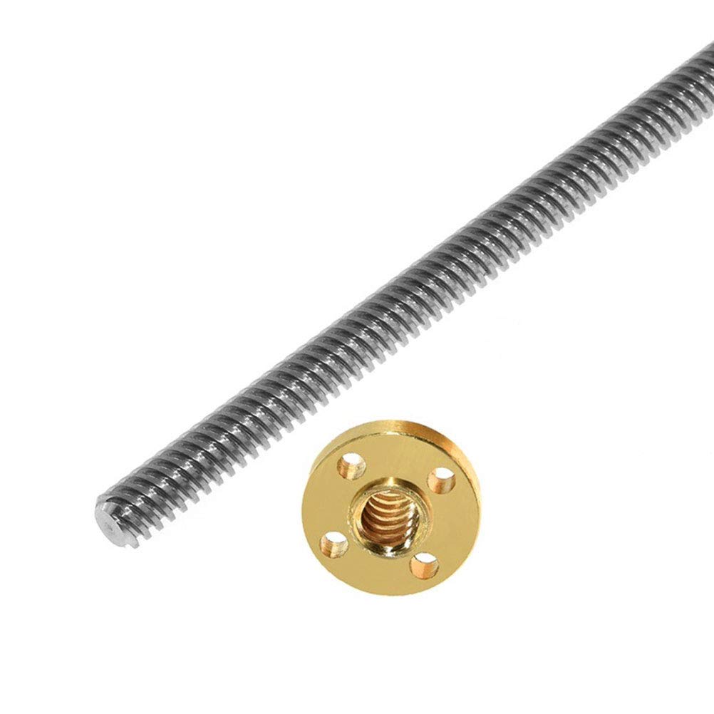 High Precision T-Shaped 3D Printer Lead Screw 300mm with Nut - Stainless Steel Threaded Rod for Stepper Motor | Perfect for DIY 3D Printing, CNC Machines & Robotics Projects