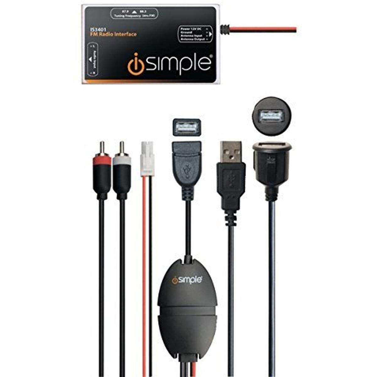 PAC USB to Aux Cable with FM Modulator - Compatible with Apple iPhone, Samsung Galaxy S4 & More - Car Audio Adapter for Music Streaming & Hands-Free Calling