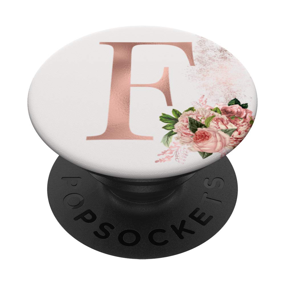 Rose Blush Floral Monogram Initial Letter F - Personalized Pink Flower Alphabet Decor for Home, Nursery & Wedding Decorations