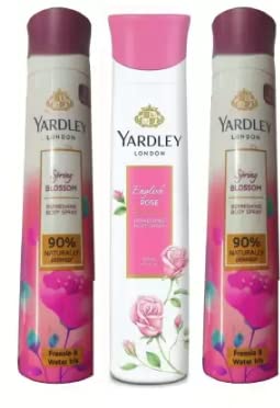 Yardley London Spring Blooms & English Rose Deodorant for Men & Women - 3 Pack (150ml Each) | Long-Lasting Freshness for Daily Use, Workouts & Outdoor Activities